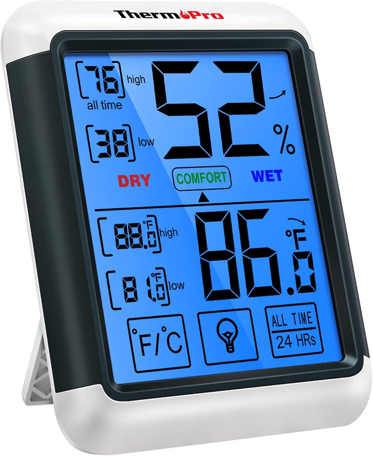 ThermoPro TP55 Digital Indoor Hygrometer Thermometer, 4-Inch Temperature / Humid...