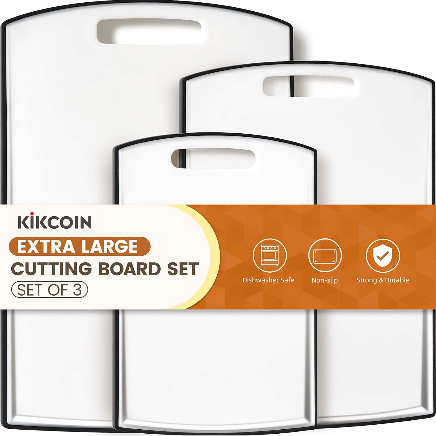Non Slip Cutting Board, Kikcoin Extra Large Plastic Cutting Boards for Kitchen D...