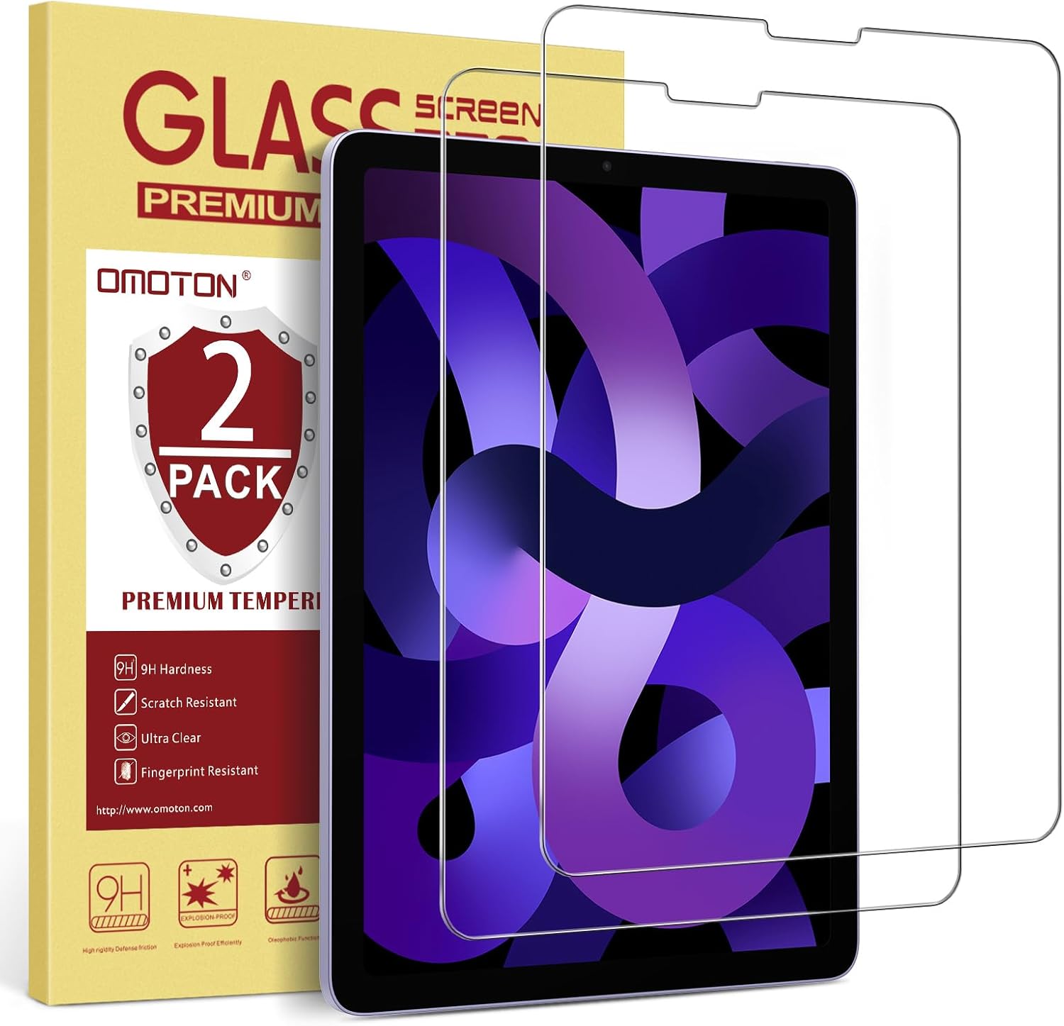 OMOTON Screen Protector for iPad Air 5th 4th Generation (Air 5/4, 10.9 Inch, 202...
