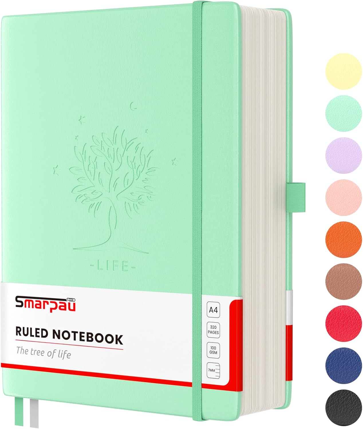 Smarpau Thick A4 Lined Notebook, 320 Pages Ruled Notebook Thick Journal 100gsm N...