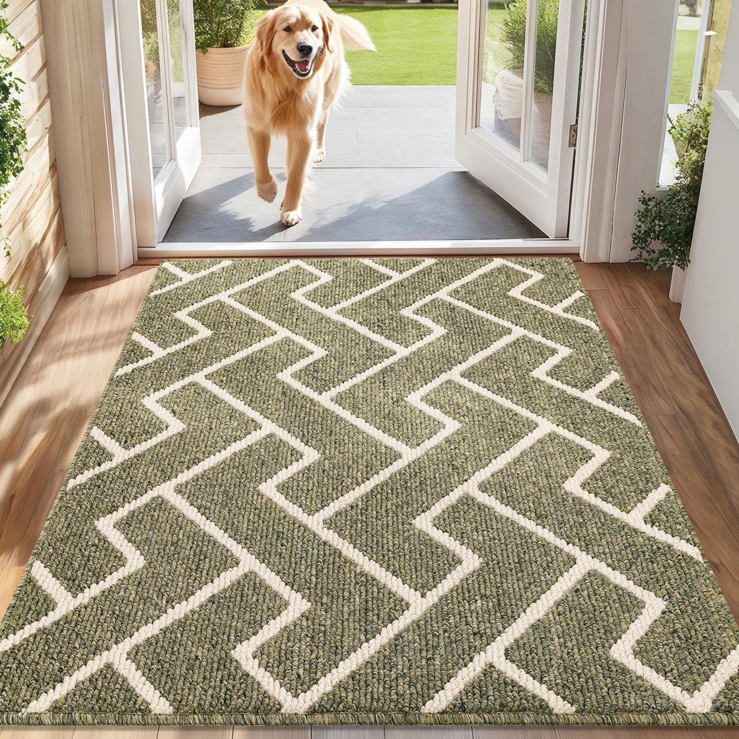 Biscpro Indoor Door Mats,80x120cm Door Mat Non Slip Backing,Dirt Trapper Mat Abs...