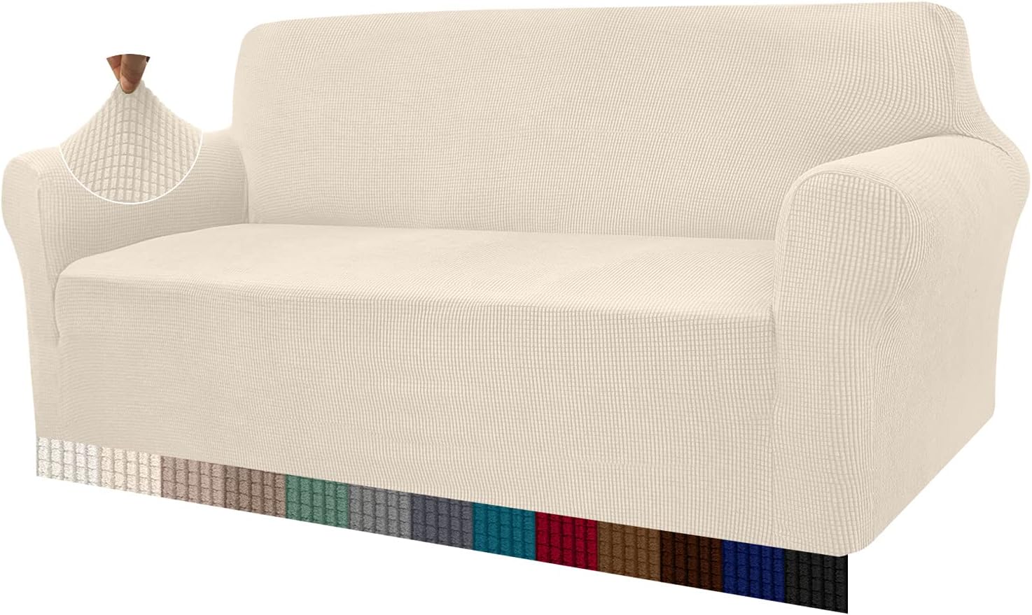 Granbest High Stretch Sofa Covers 3 Seater Super Soft Stylish Couch Covers for D...