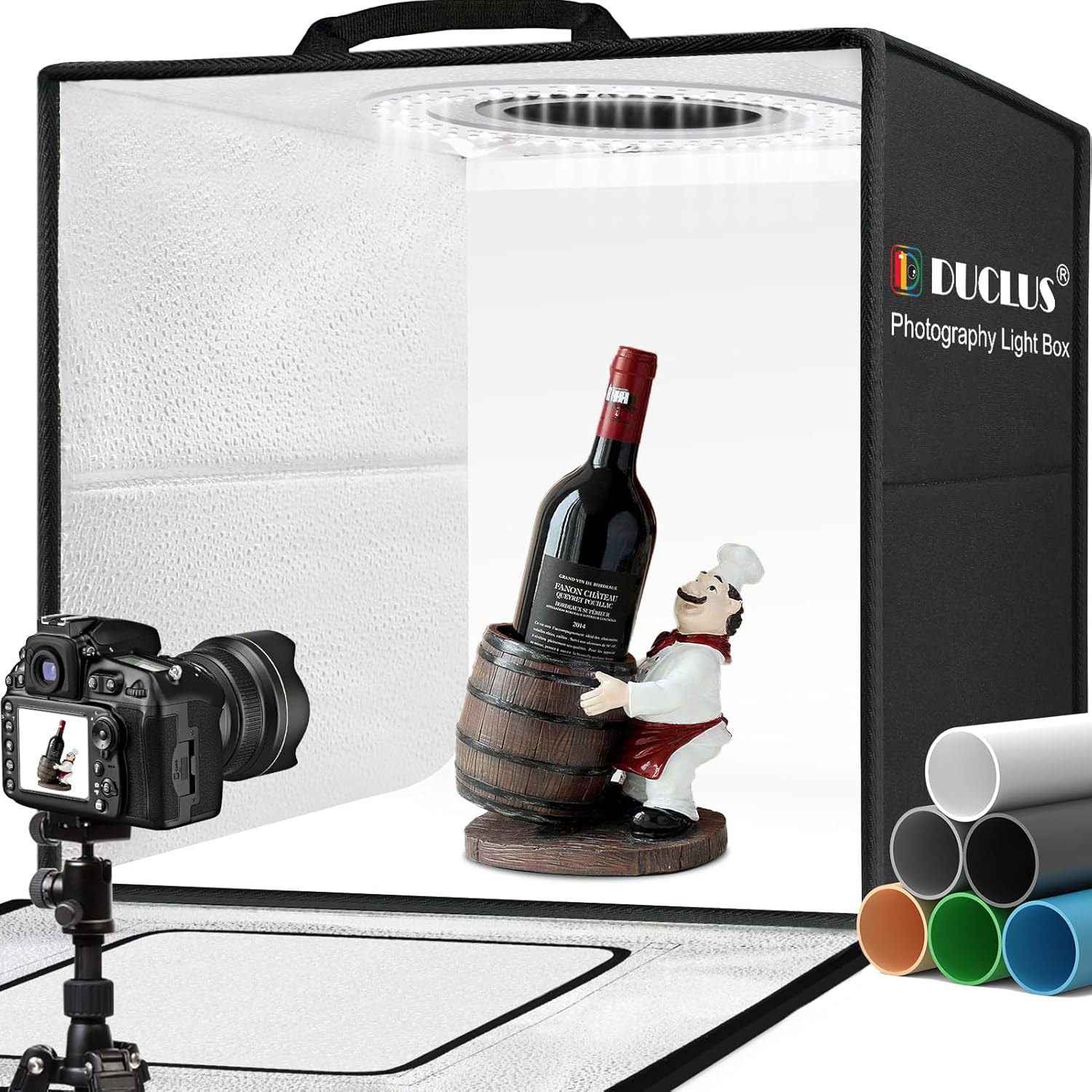 DUCLUS Light Box Photography 50 cm, Professional Portable Photo Studio Shooting...