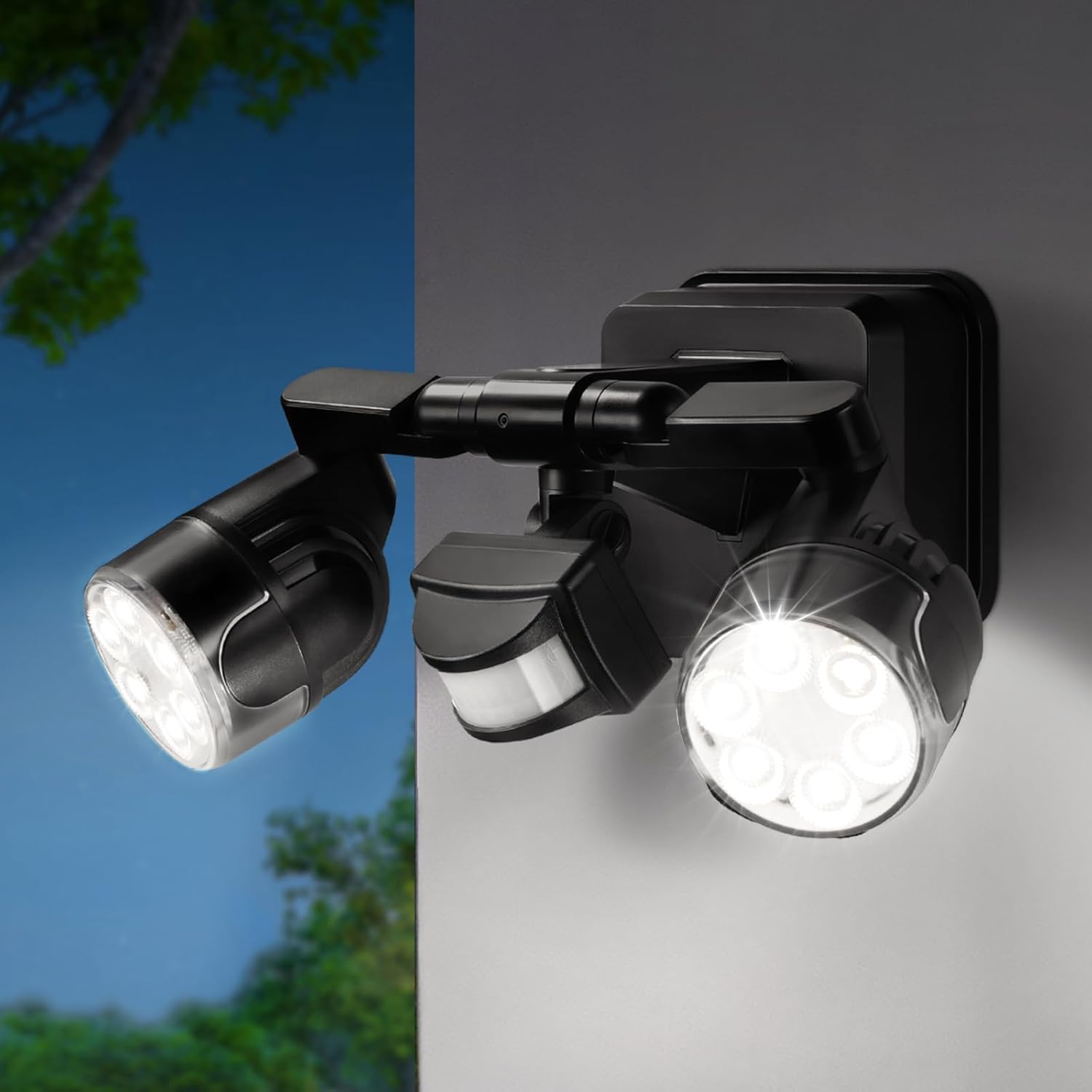 OREiN 450° Adjustable Outdoor Security Light with 3 Joints Each Arm, 2500LM 180°...