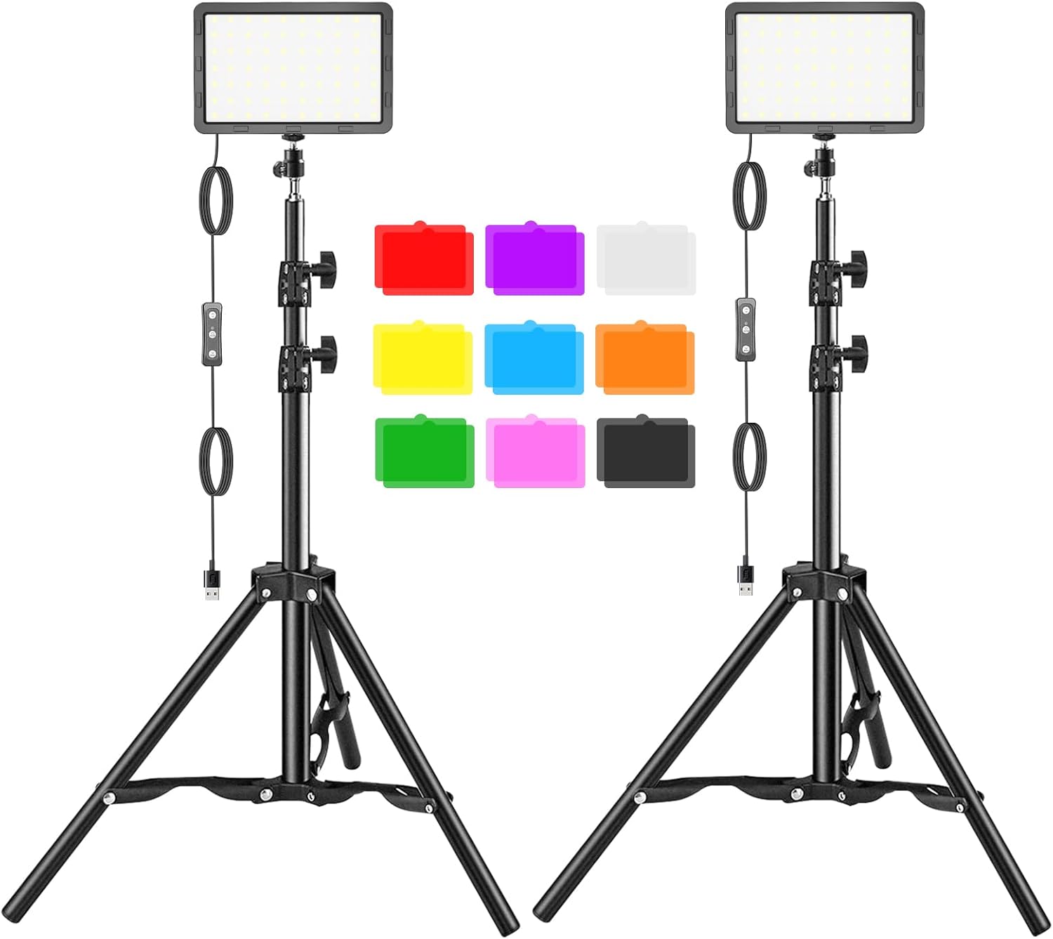 LED Video Light Kit 2Pcs, Hagibis Studio Lights 18...