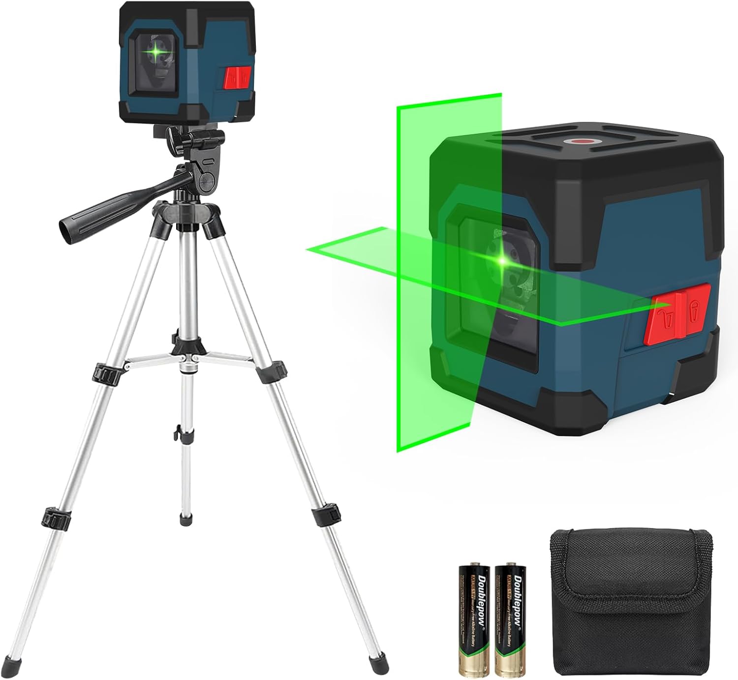Laser Level with Tripod,RockSeed Green Cross Laser Level Horizontal and Vertical...