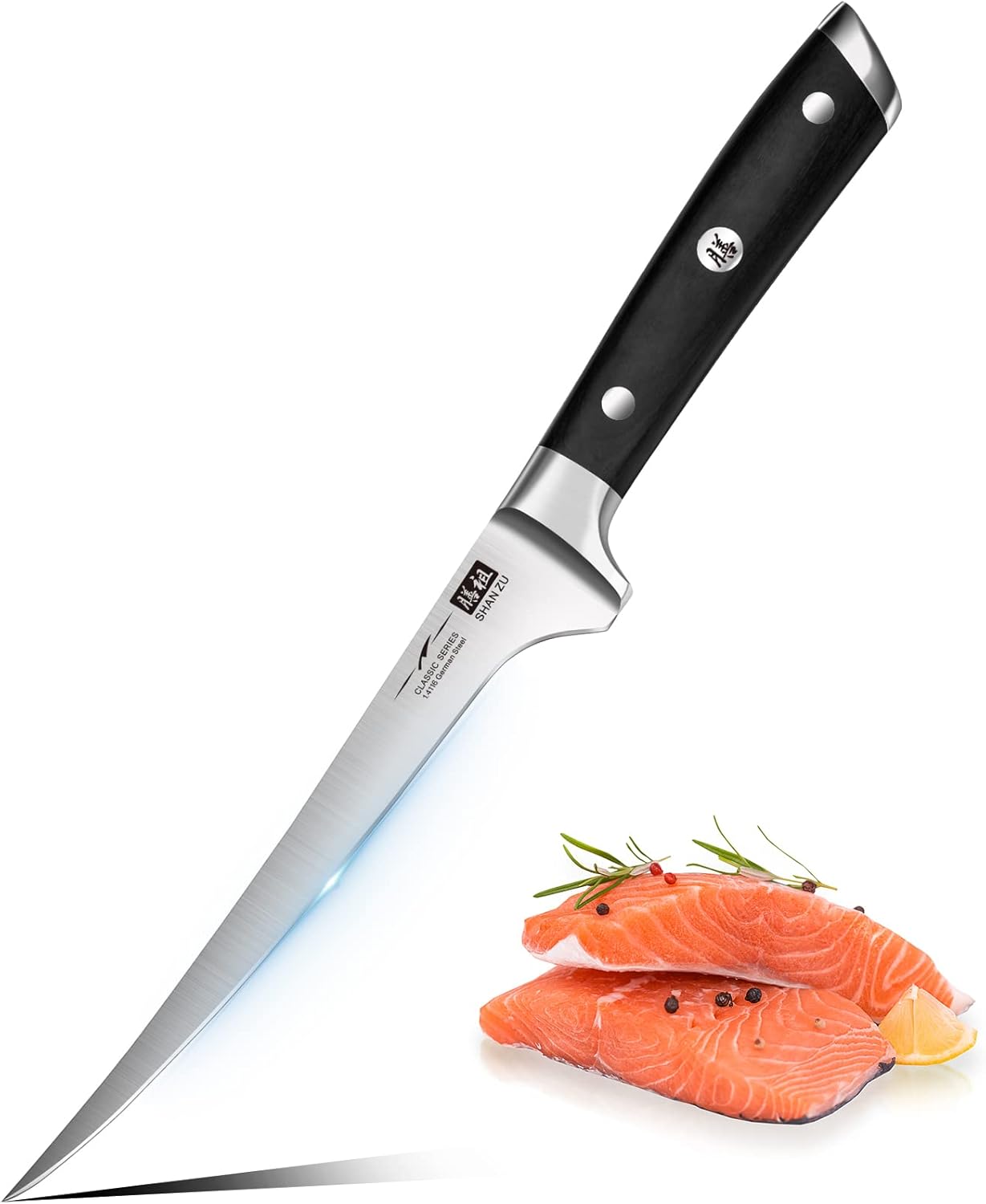 SHAN ZU Japanese Filleting Knife 7 inch- Edge Debo...