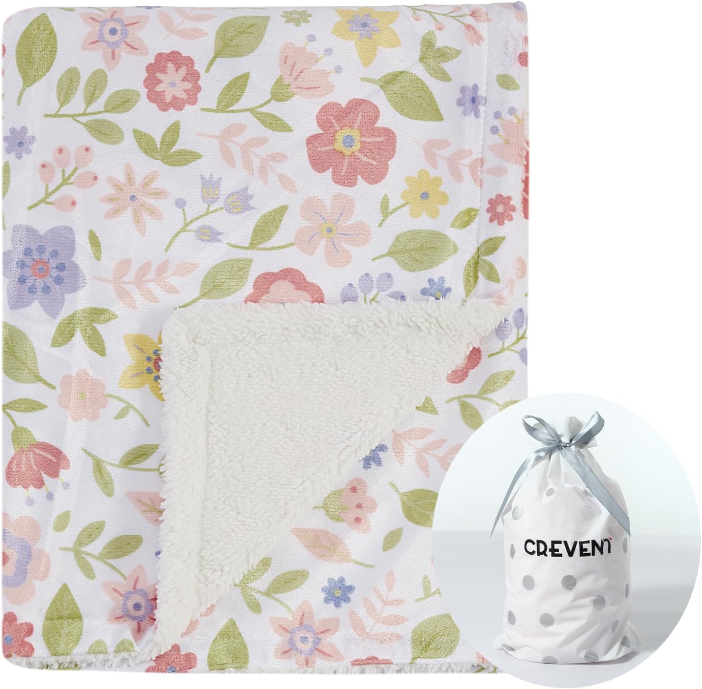 CREVENT 75cmX100cm Cute Cozy Fluffy Warm Baby Blanket for Girls Boys Infants Tod...