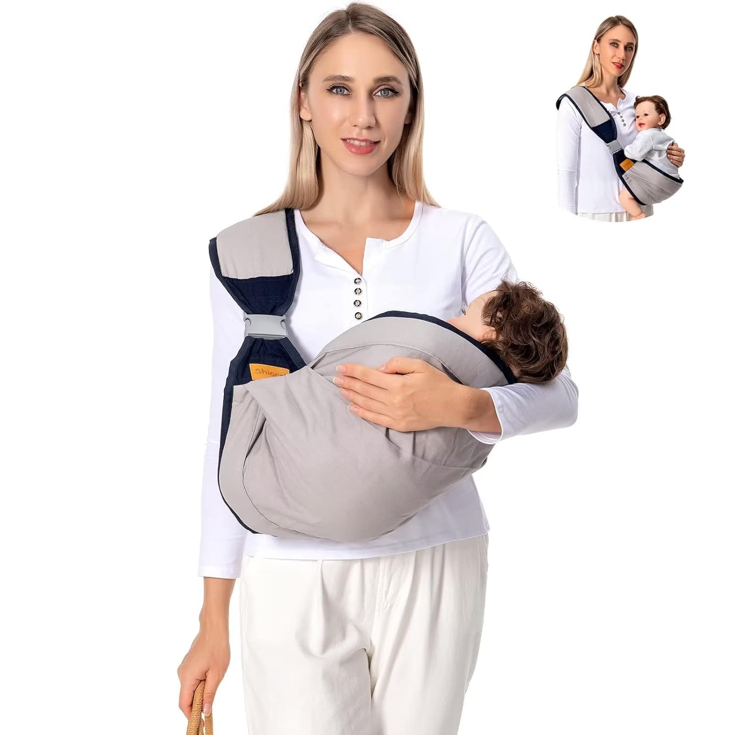 Baby Sling Carrier Newborn to Toddler, Lightweight Baby Carrier Sling, Baby Wrap...