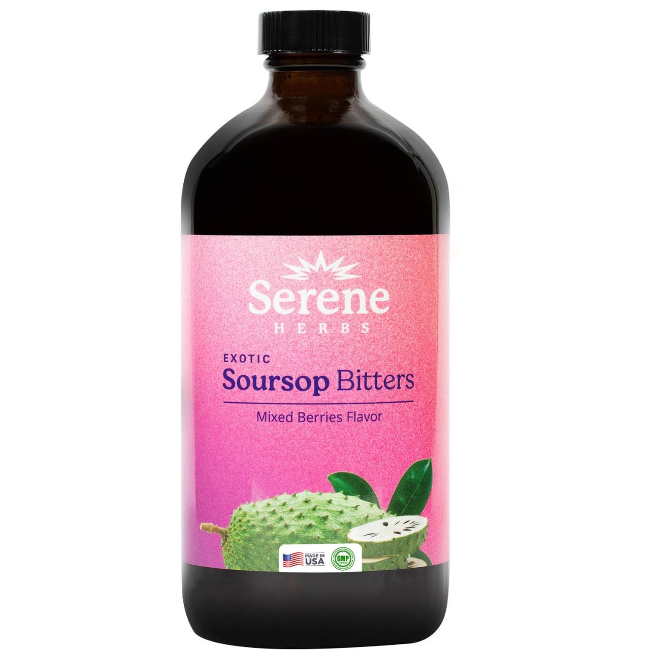 Serene Herbs Soursop Bitters Liquid Mixed Berry with Soursop Leaves for Gut Clea...