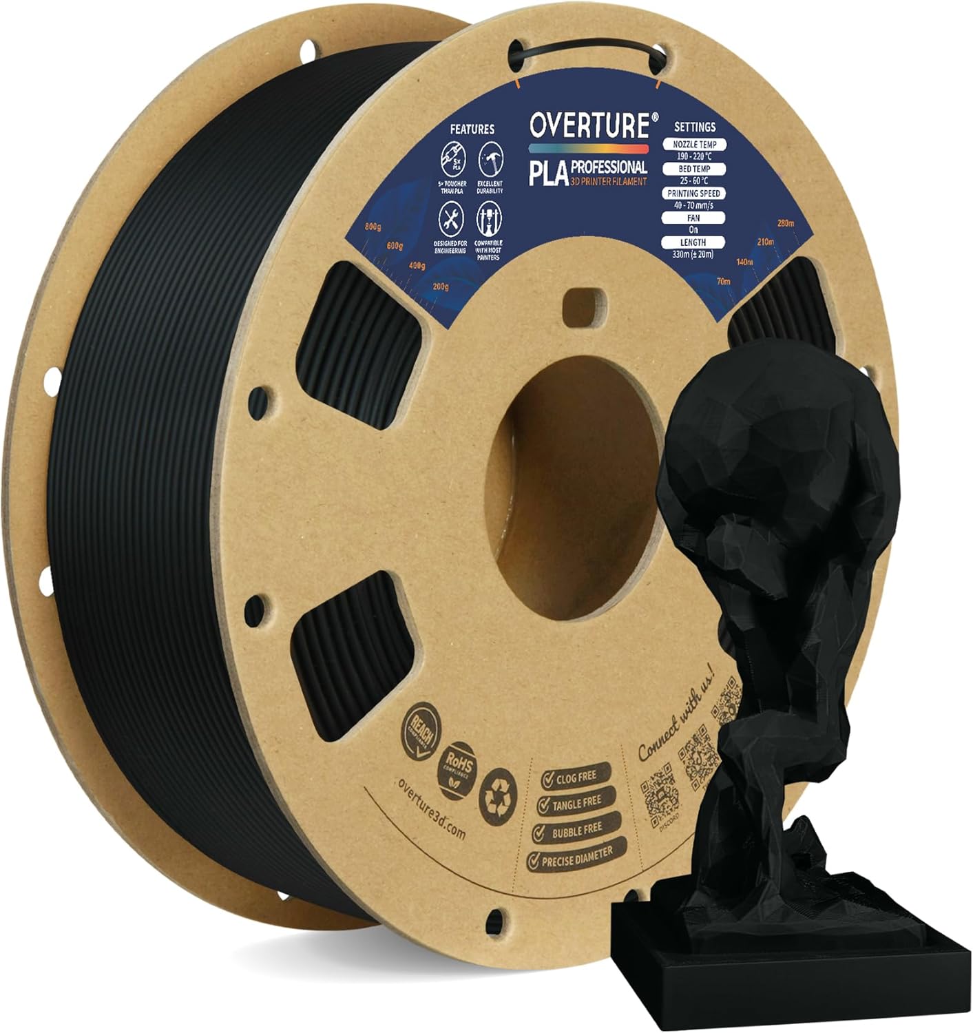 OVERTURE PLA Plus (PLA+) Filament 1.75mm PLA Professional Toughness Enhanced PLA...