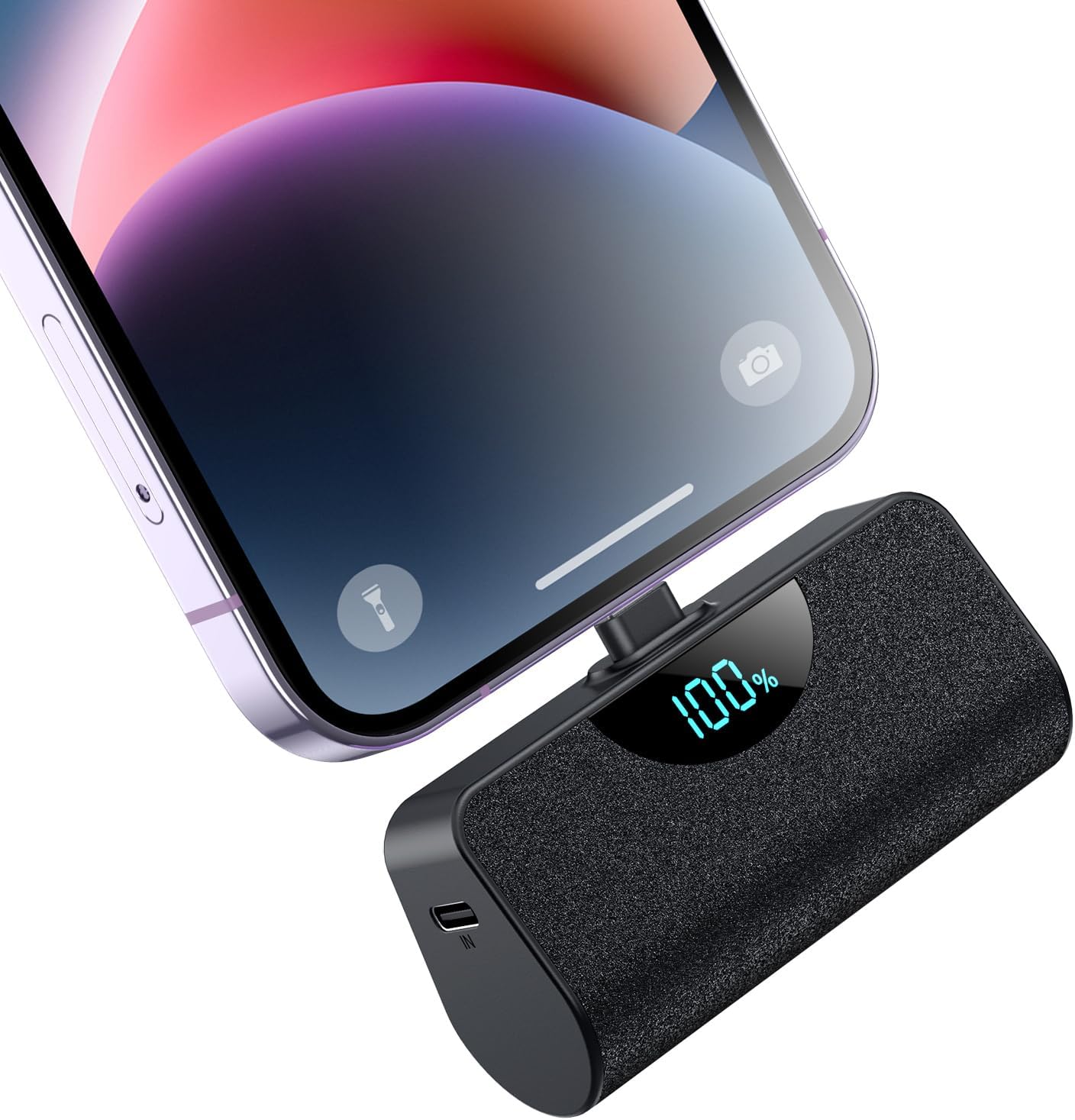 Mini Portable Charger Power Bank for iPhone, 5200mAh External Battery Charging B...