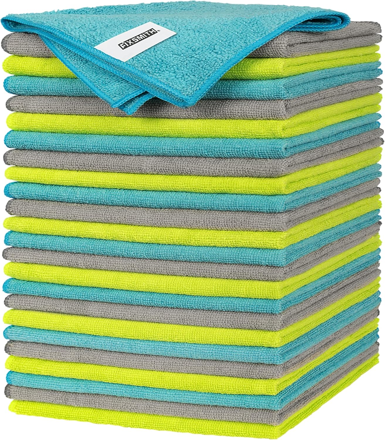 FIXSMITH Microfibre Cleaning Cloth - Pack of 24, Multi-Functional Cleaning Towel...