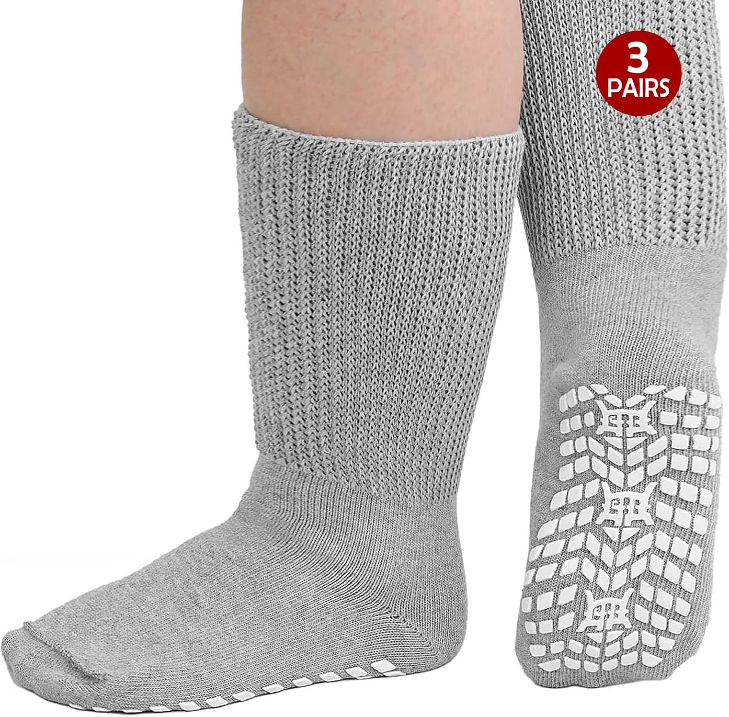 ZFSOCK Diabetic Socks for Men Non-slip: Extra Wide Soft Top for Swollen Feet Ank...