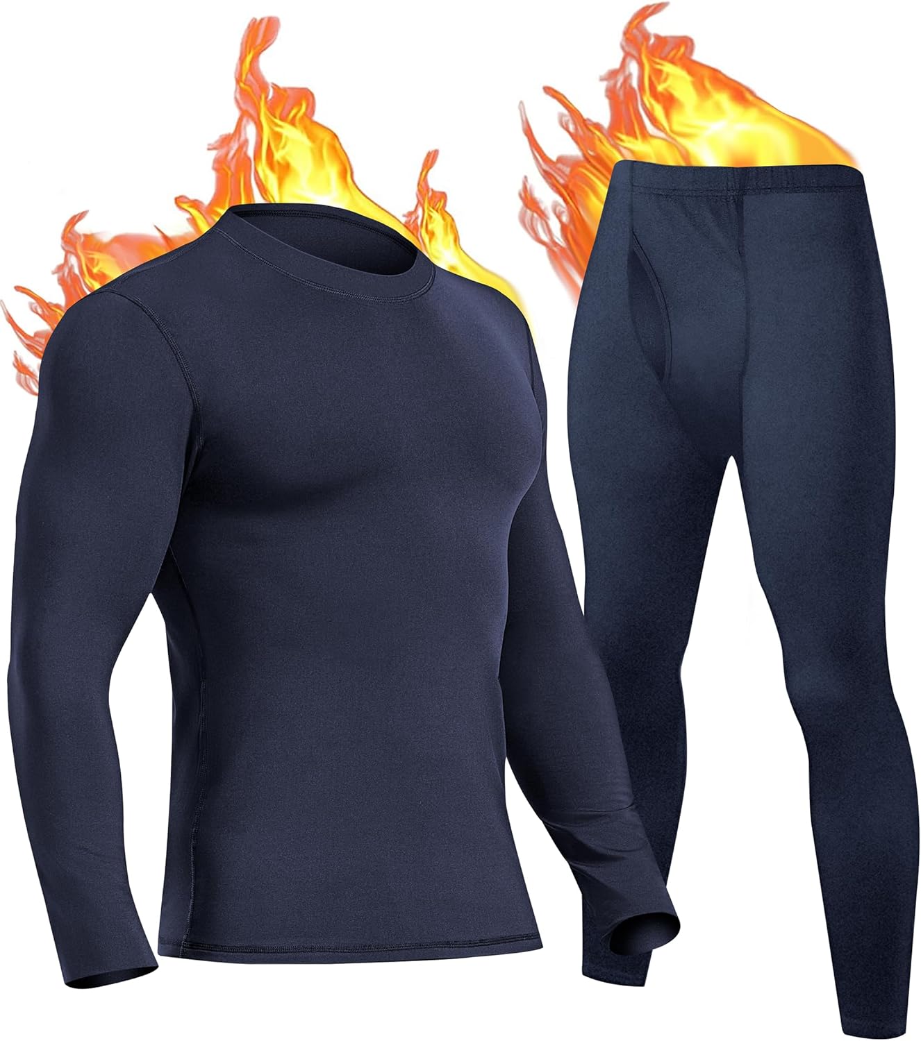 UNIQUEBELLA Mens Thermal Underwear Set Long Sleeve Tops Long Johns Thermal Base...