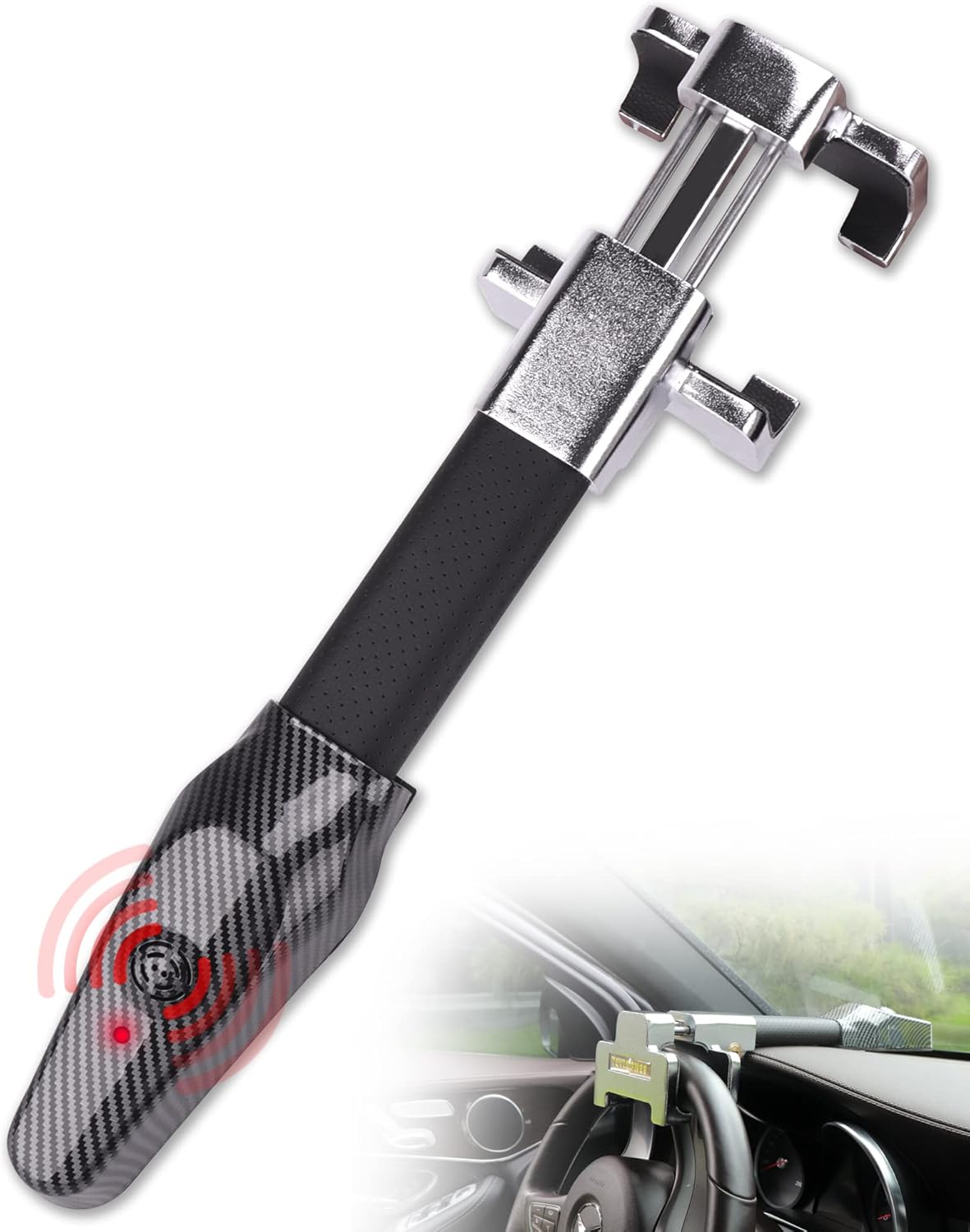Tevlaphee Steering Wheel Lock with Alarm,Heavy Dut...