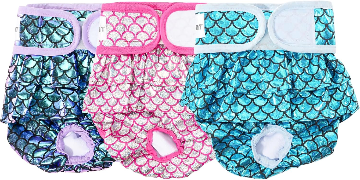 Avont 3 Pack Washable Dog Diapers Female (L/18-24), Reusable Dog Period Diapers...