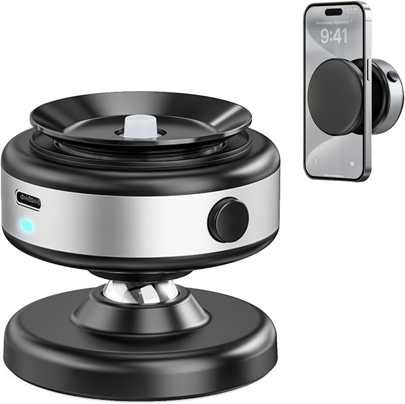 360° Adjustable Electric Vacuum Magnetic Car Phone Holder for Magsafe, Auto Suct...