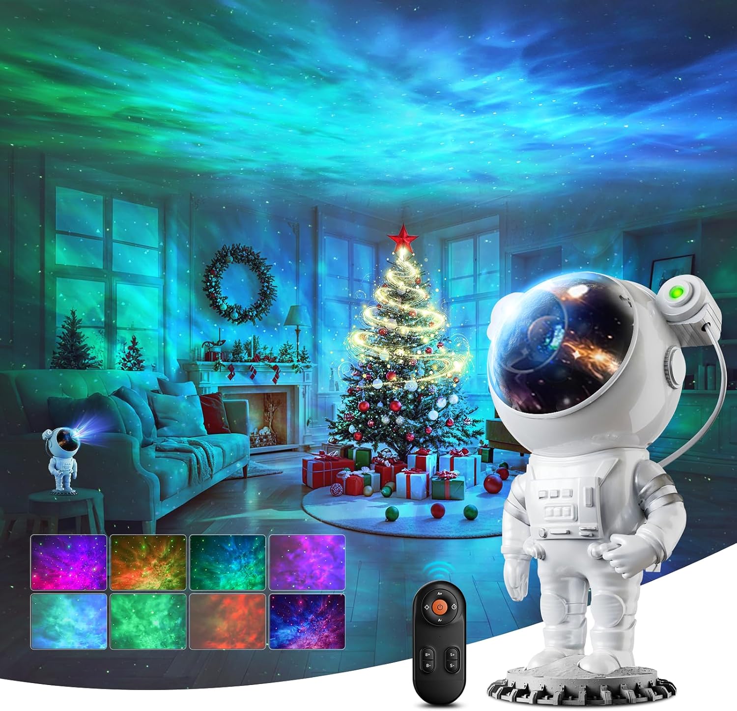 LPONGPOCUI Astronaut Galaxy Projector Starry Night Light, Astronaut Light Projec...