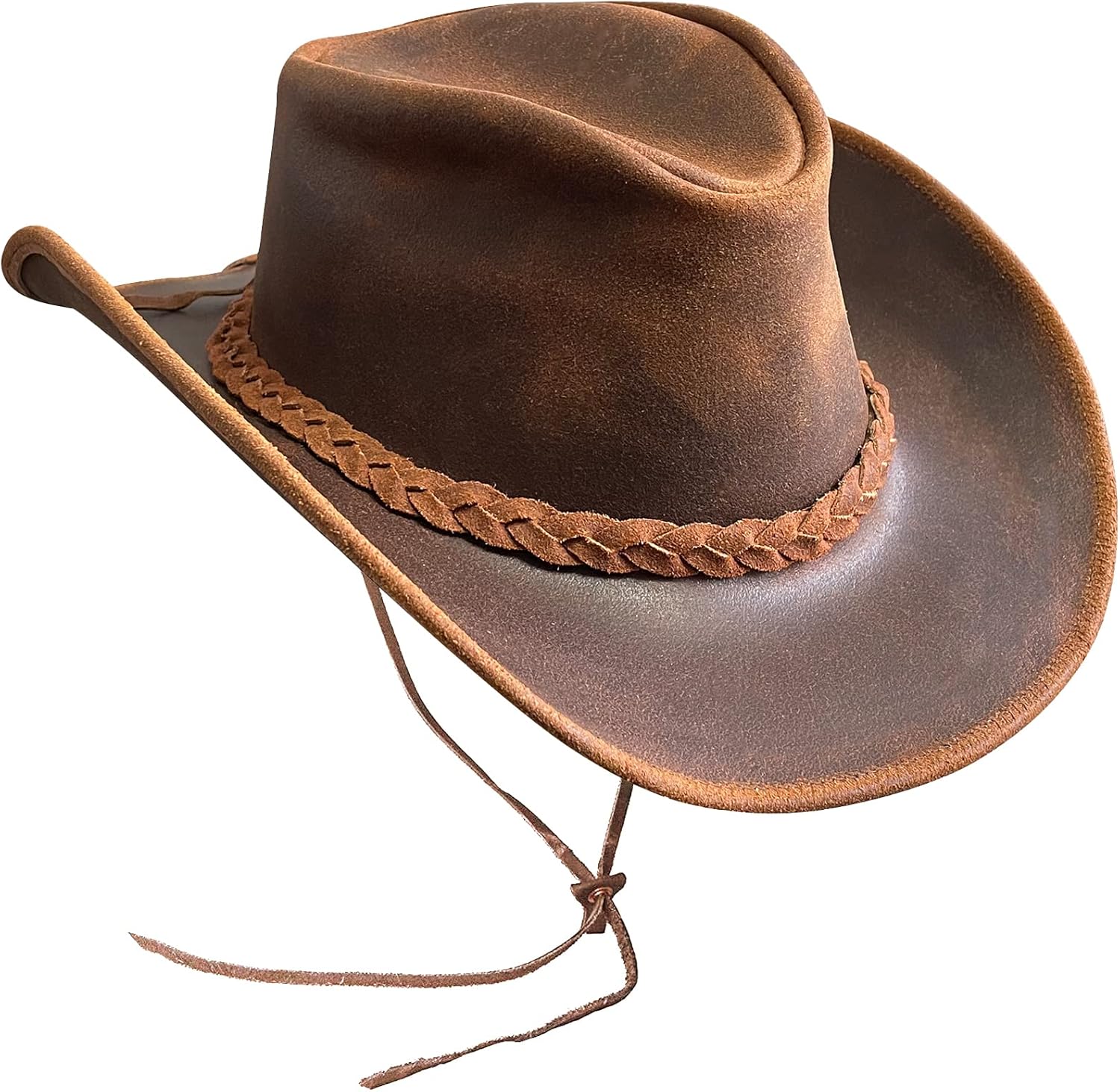 BRANDSLOCK Leather Cowboy Hat for Men Women Handcrafted Western Shapeable Wide B...