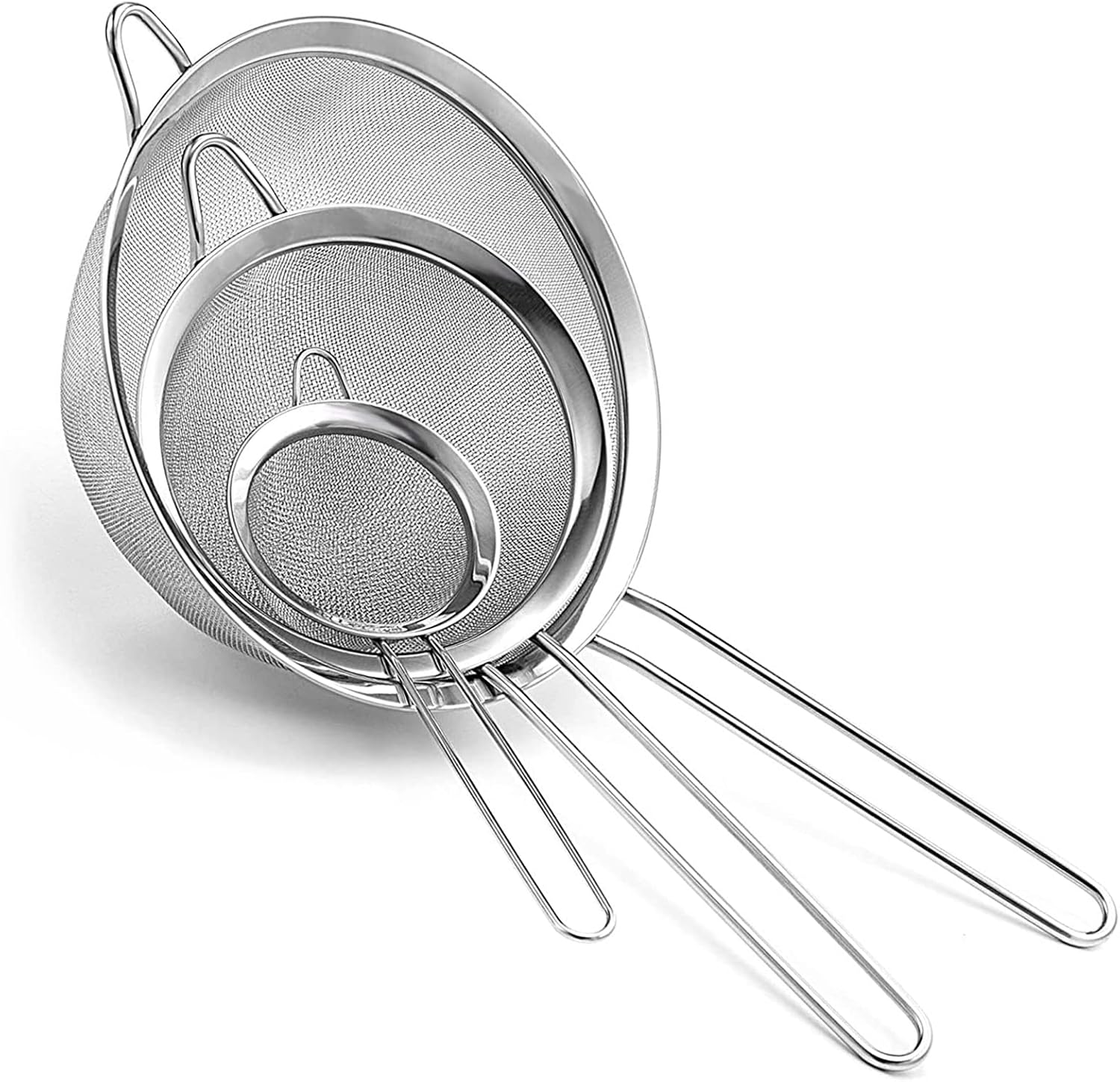 Sieve/Strainer (Pack of 3) | 8cm, 12cm & 18cm | Marine-Grade Stainless Steel | F...