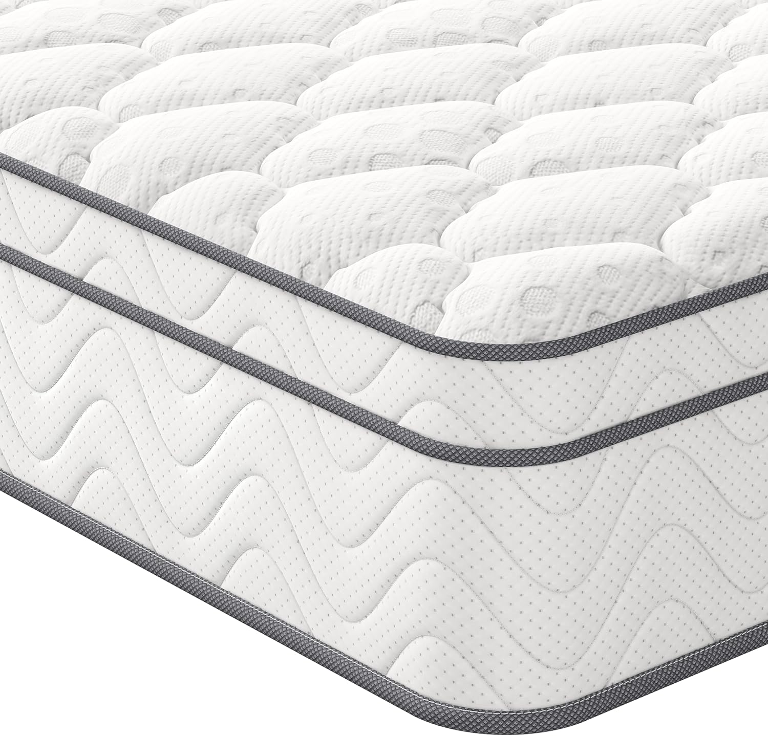 Vesgantti Double Mattress, 8.7 Inch Hybrid Mattress 4FT6 with Breathable Foam an...