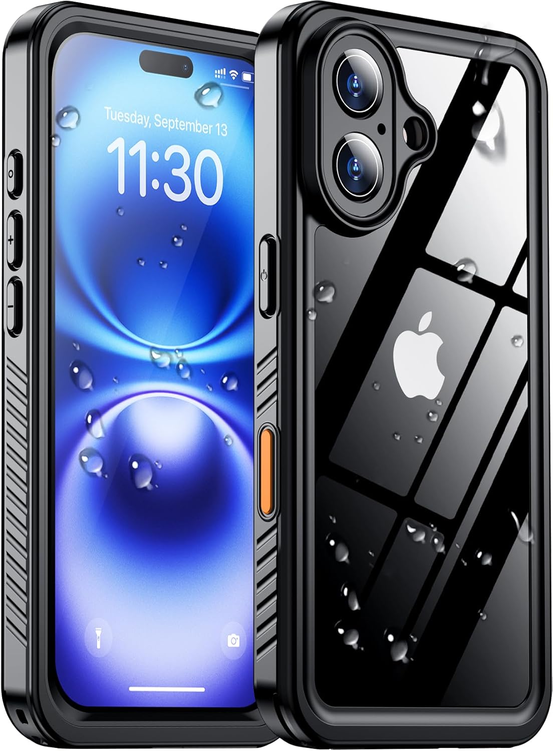 Temdan Compatible with iPhone 16 Case Waterproof, Built-in Screen & Camera Prote...