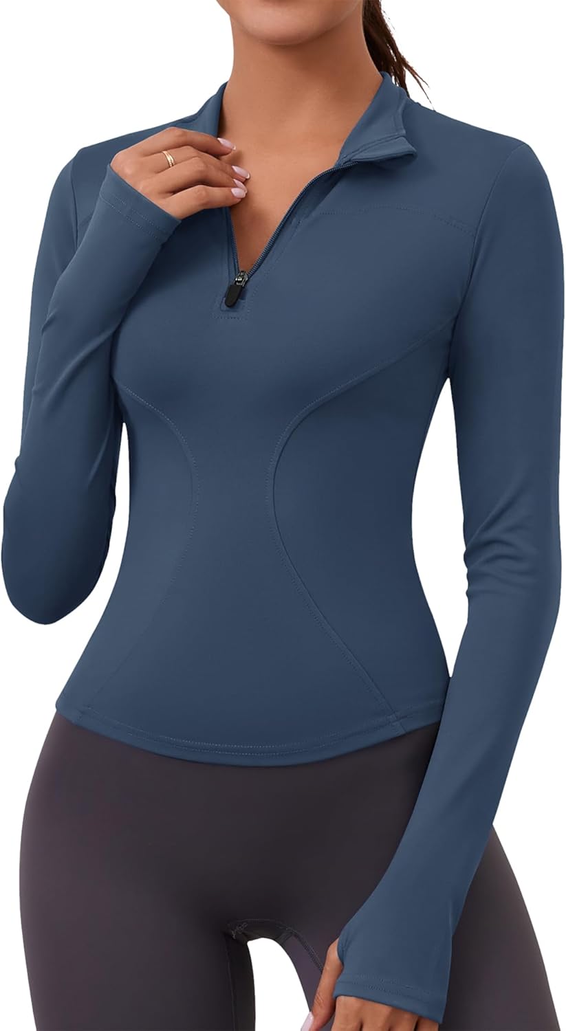 Rapbin Women's Gym Tops Long Sleeve Sports T-Shirt Workout Running Hiking Top fo...