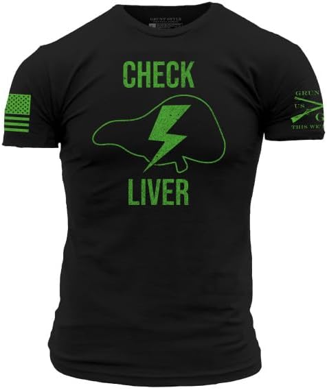 Grunt Style Check Liver Men's T-Shirt Large Black/Green