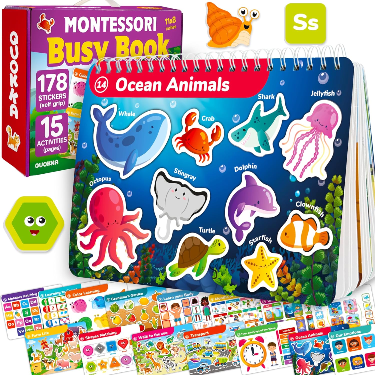 Quokka Activity Busy Book For Kids - Montessori Busy Board For 3-5 Year Olds - P...