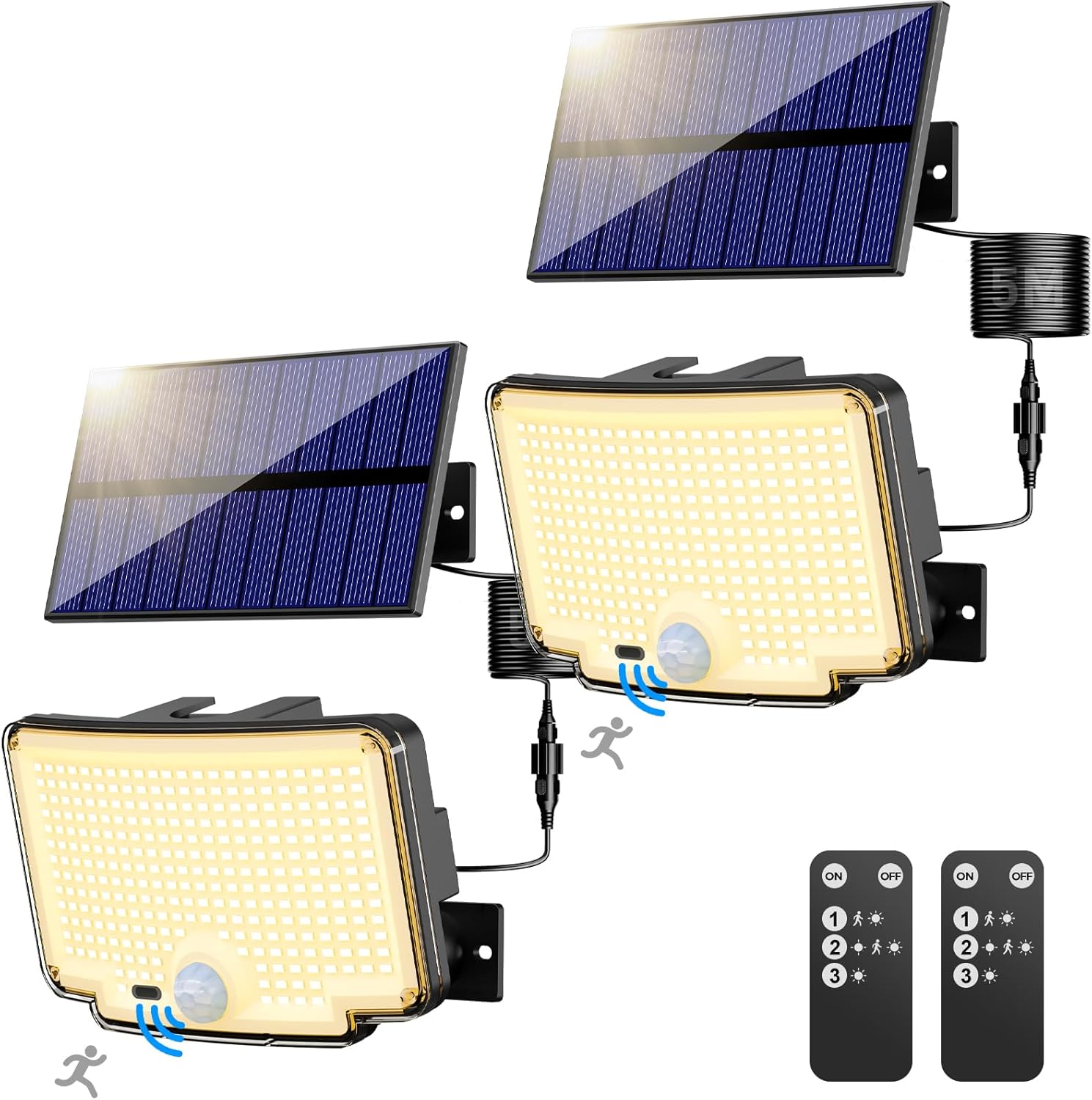 nipify 2 Pack Solar Lights Outdoor Garden, 310LED Solar Security Lights Outdoor...