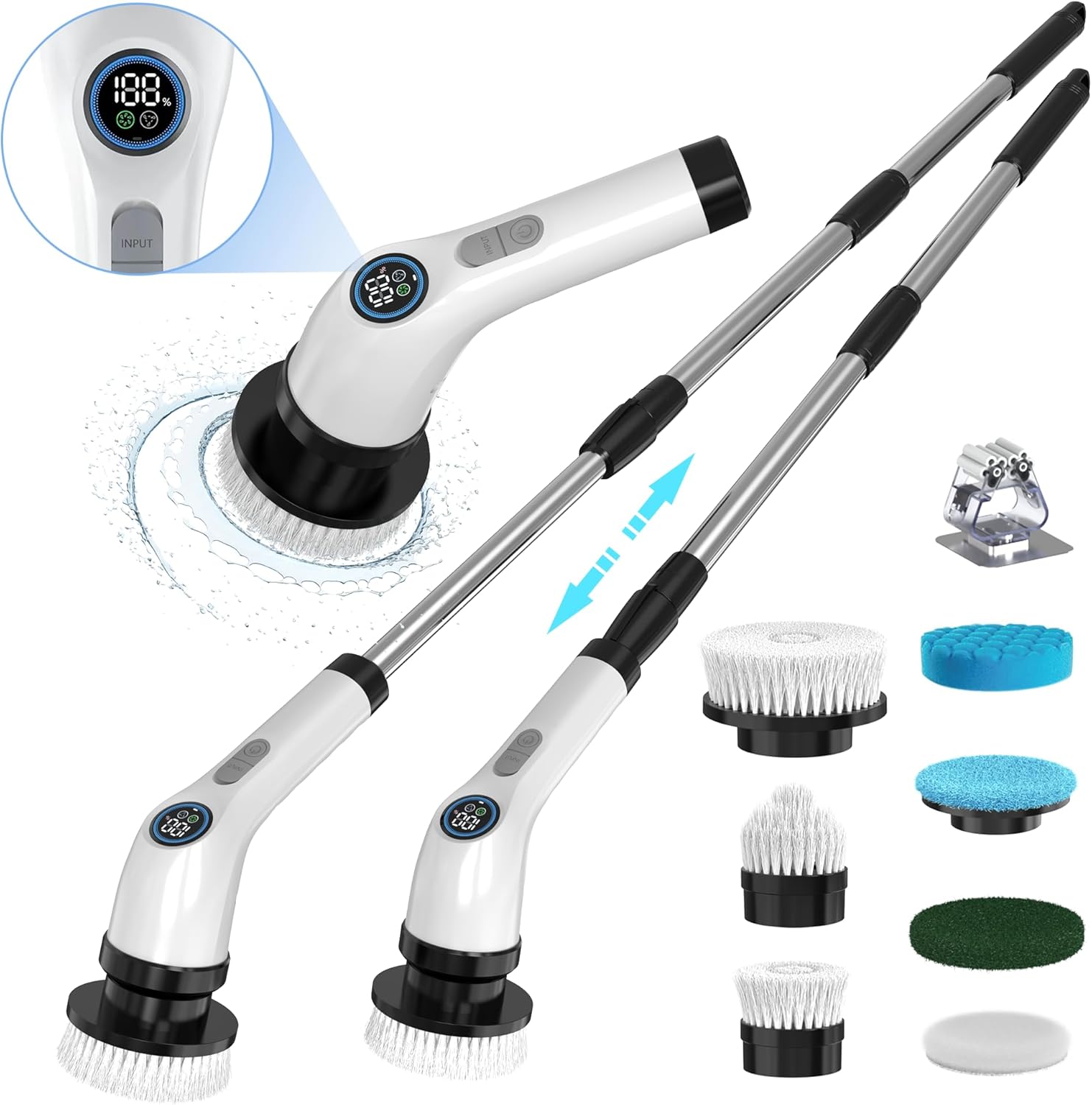 Electric Spin Scrubber Cleaning Bathroom: Shower Cleaner Brush, Cordless Power S...