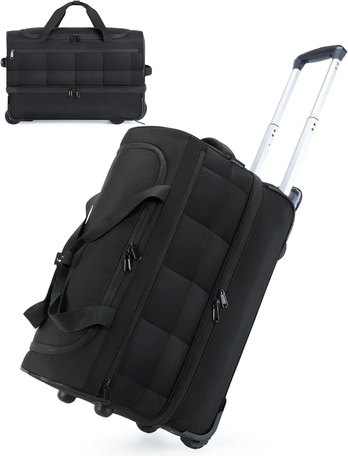 BAGSMART 40L Rolling Duffle Bag with Wheels and Handle, TSA Underseat Carry On B...