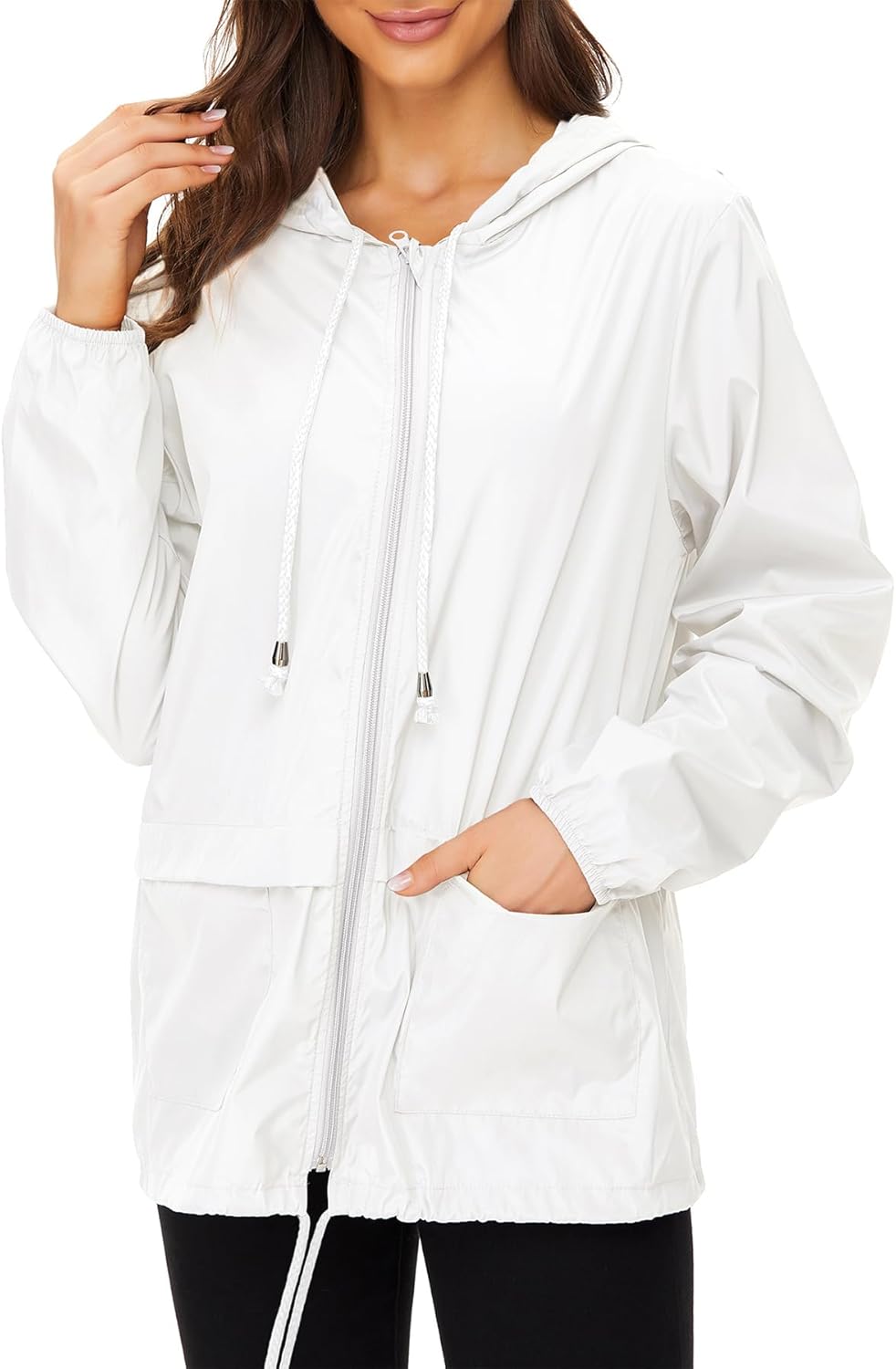 Zando Lightweight Rain Jacket Women Raincoat for Women Packable Rain Coat Windbr...