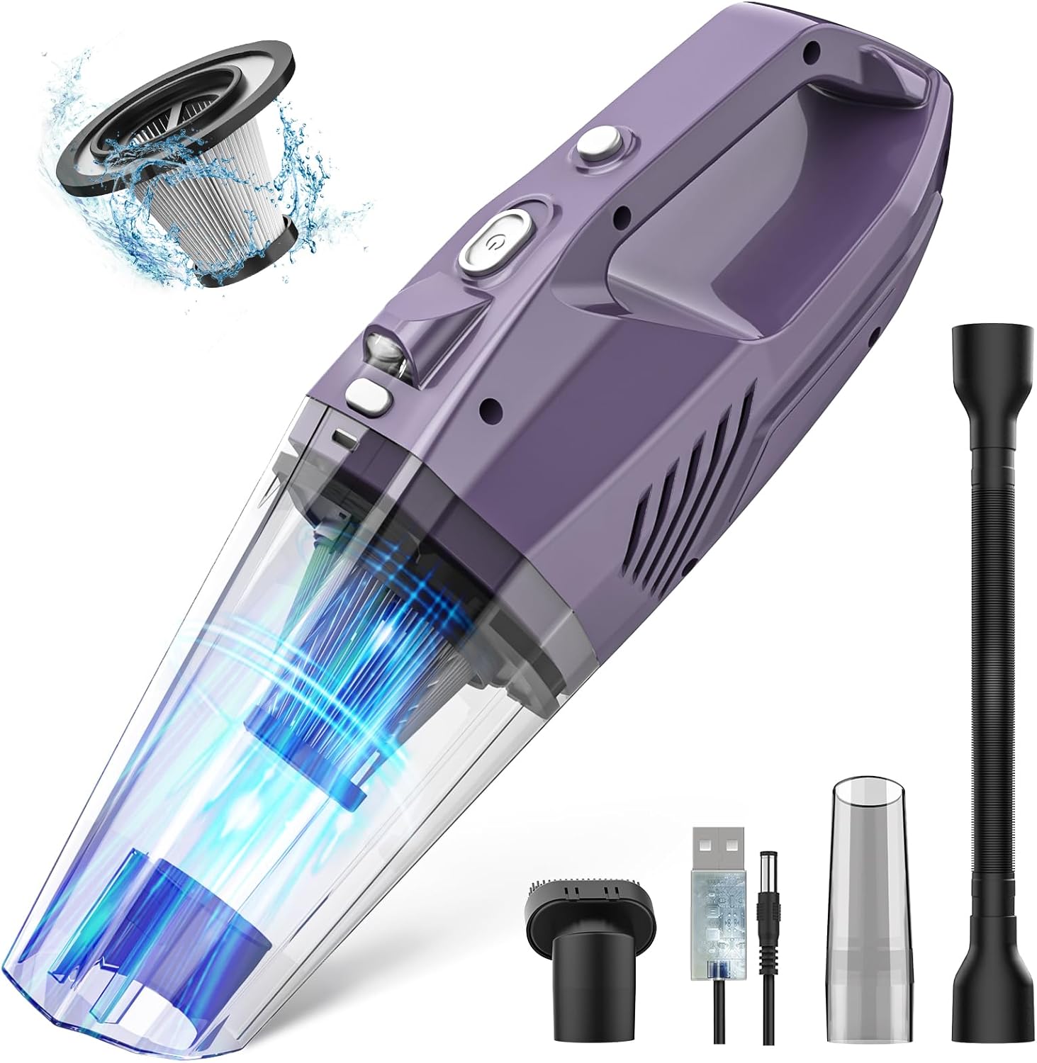 Handheld Vacuum Cordless,Car Hand Vacuum Cordless Rechargeable with Multi Access...