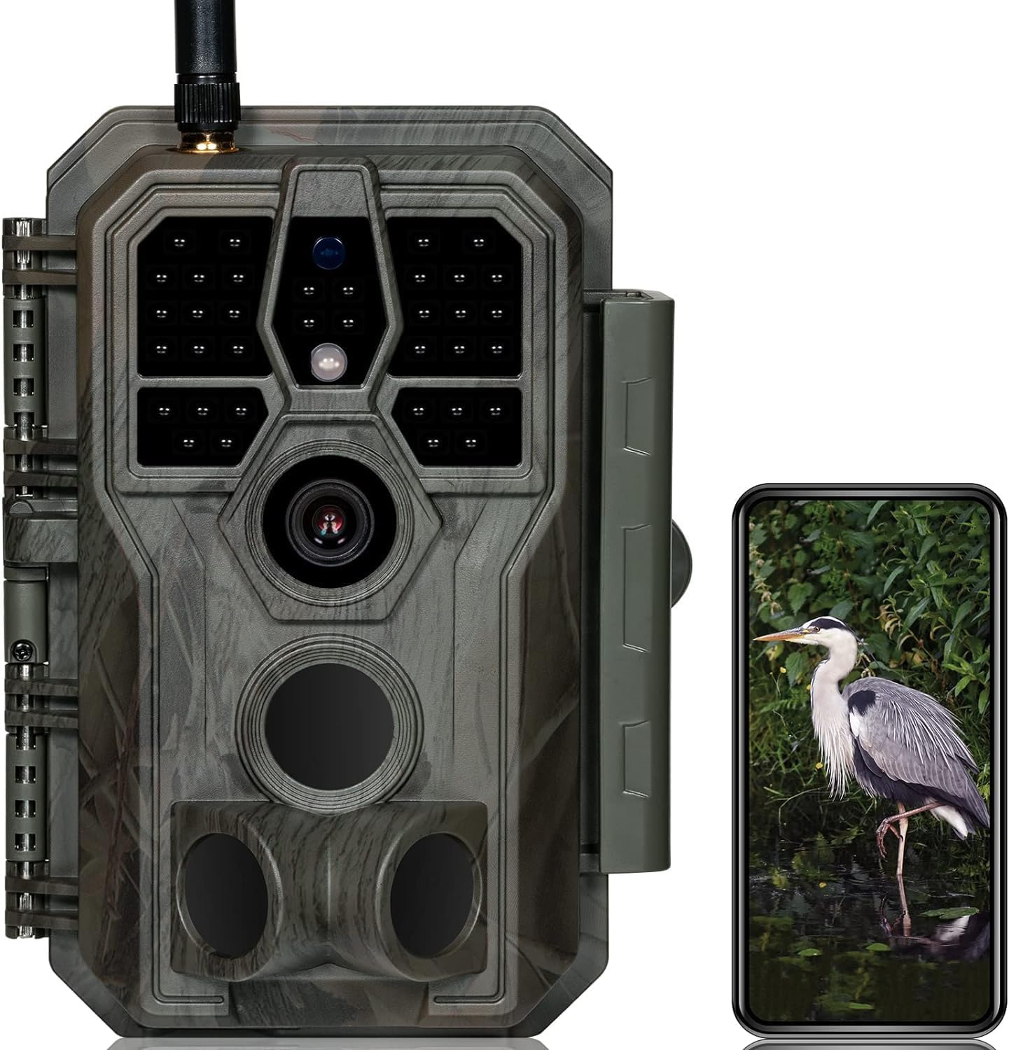 GardePro E8 Wildlife Camera, WiFi, 64MP 1296P Trail Camera with 100ft Night Visi...