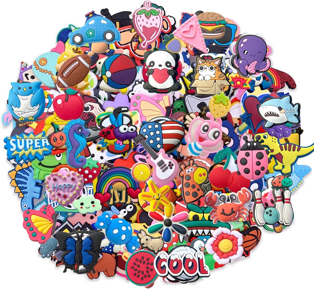 Lot of 30,50,100 pcs Random PVC Different Shoe Charms for Shoe Decoration Random...
