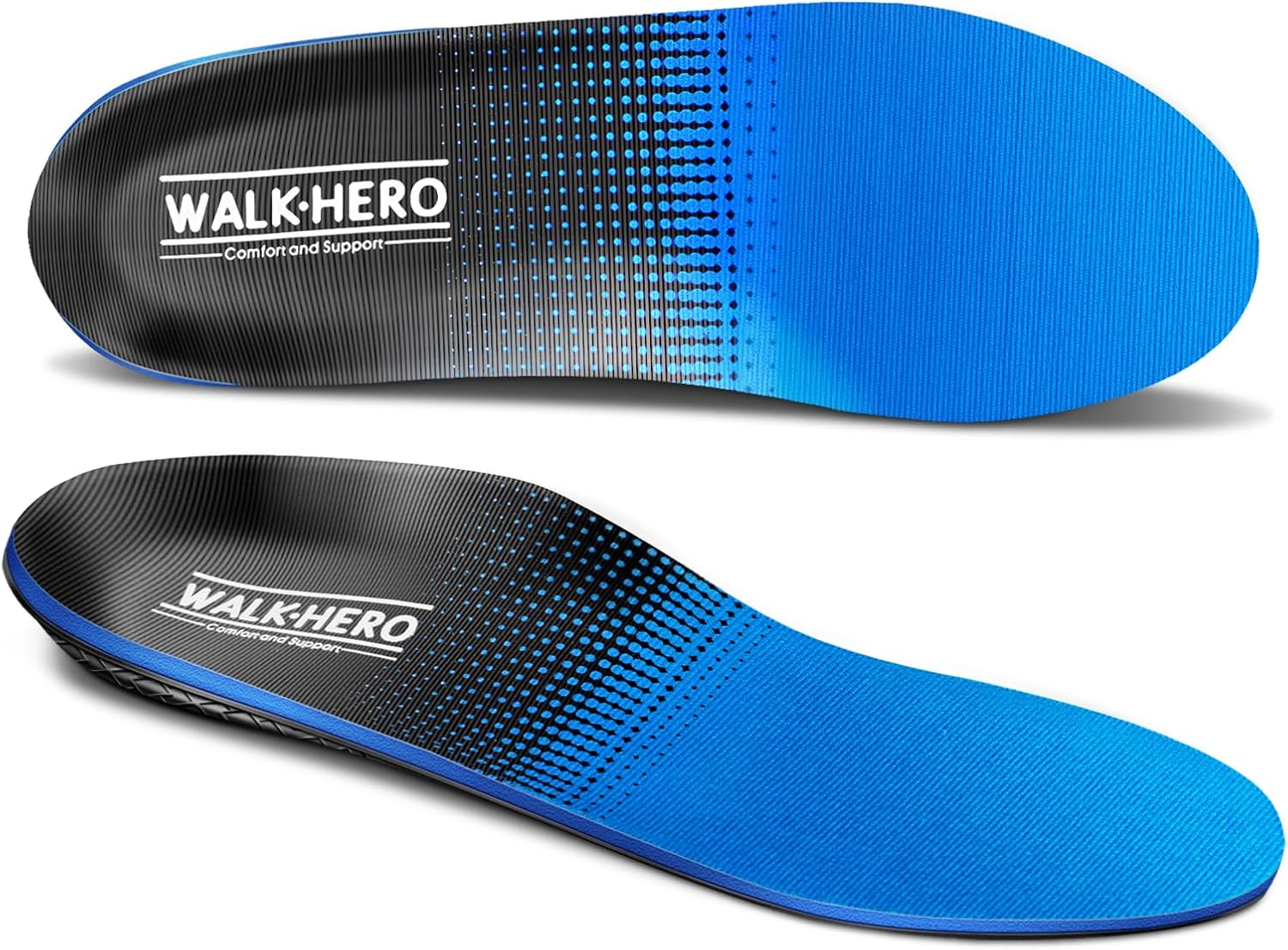 Walkhero Plantar Fasciitis Pain Relief Insoles High Arch Support Orthotic Shoes...