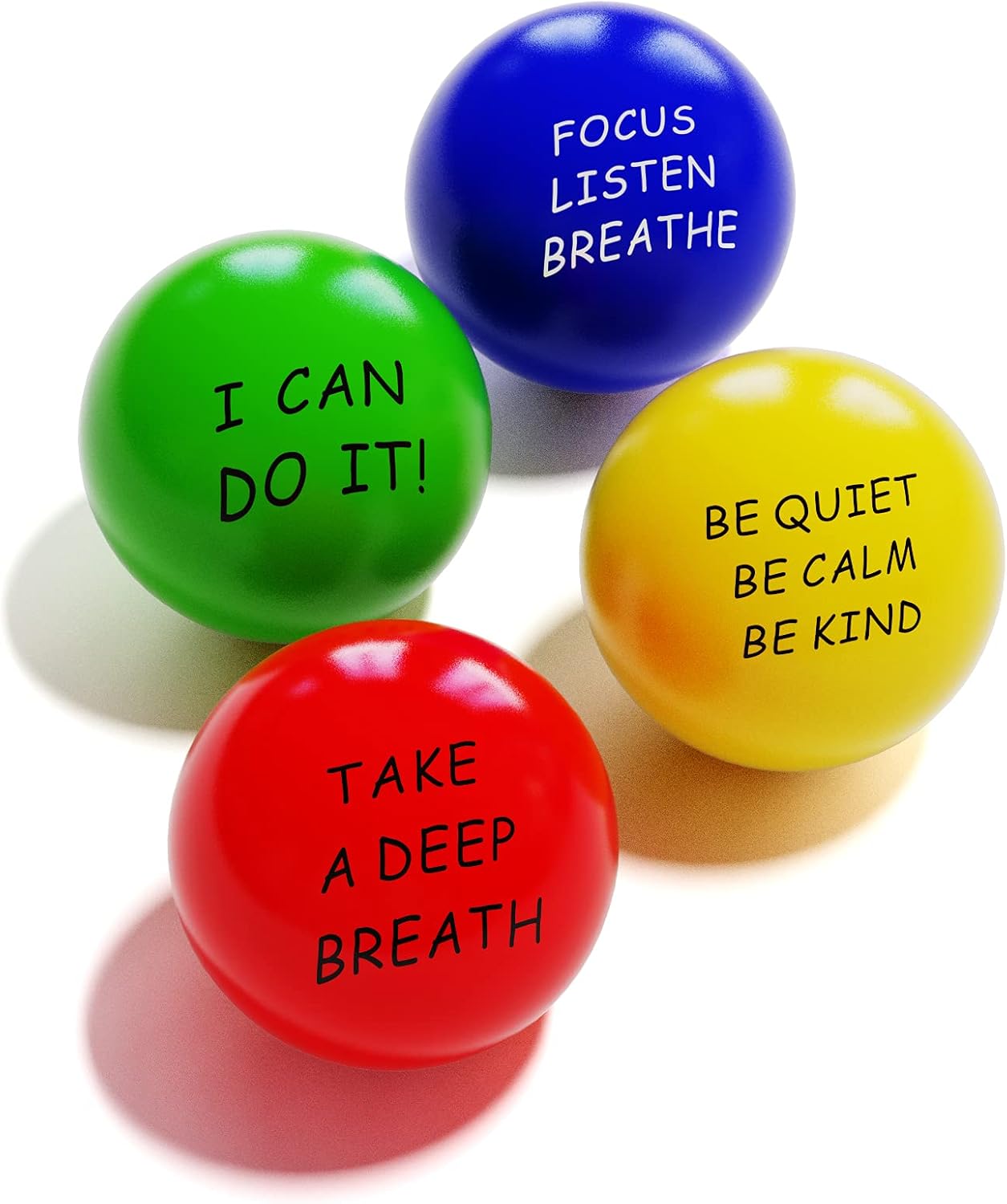 ALMAH Stress Balls for Adults and Kids (4 Pack), Squeeze Balls, Hand Exercise Th...