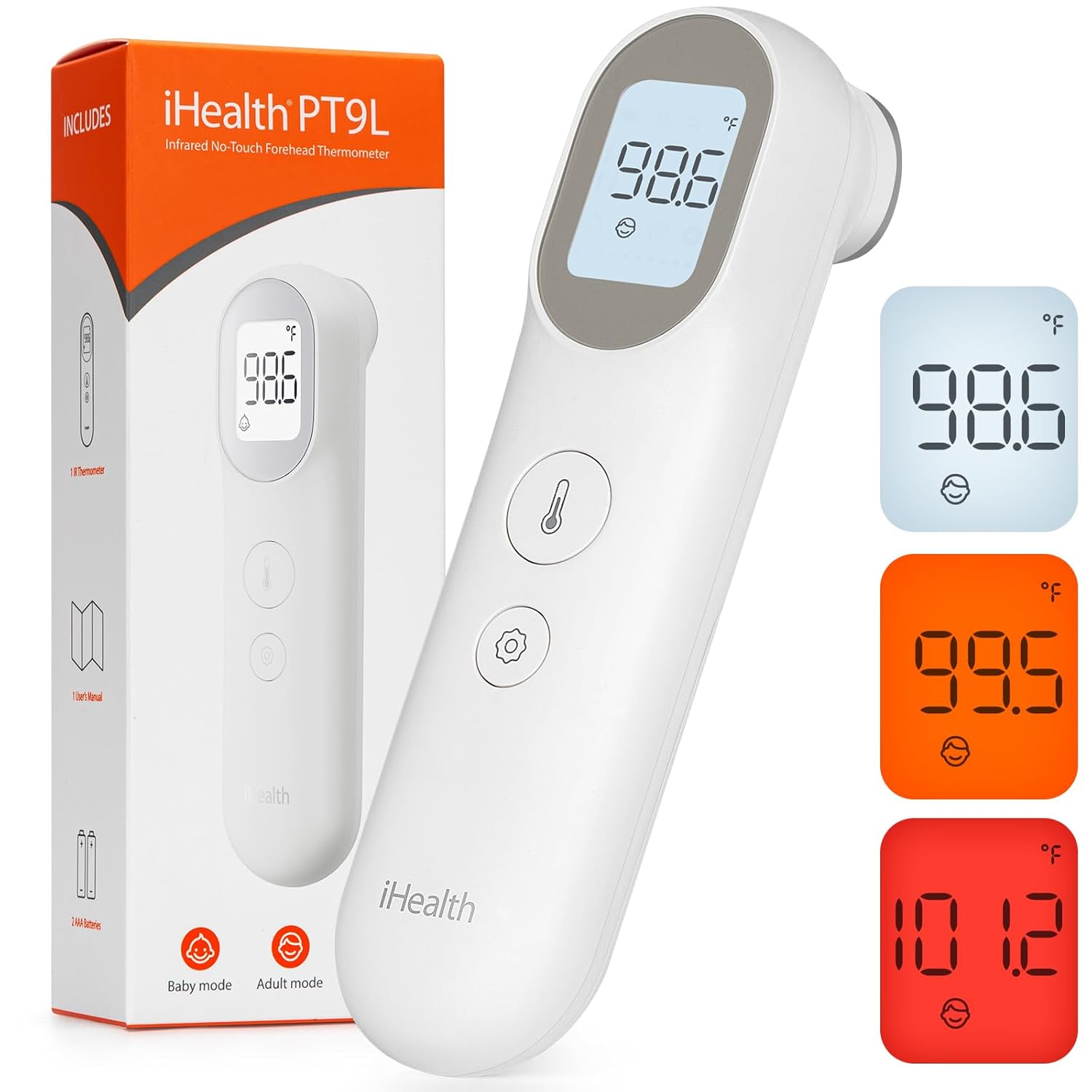 iHealth PT9L Digital Thermometer for Adults and Kids, 3-in-1 Infrared Baby Therm...