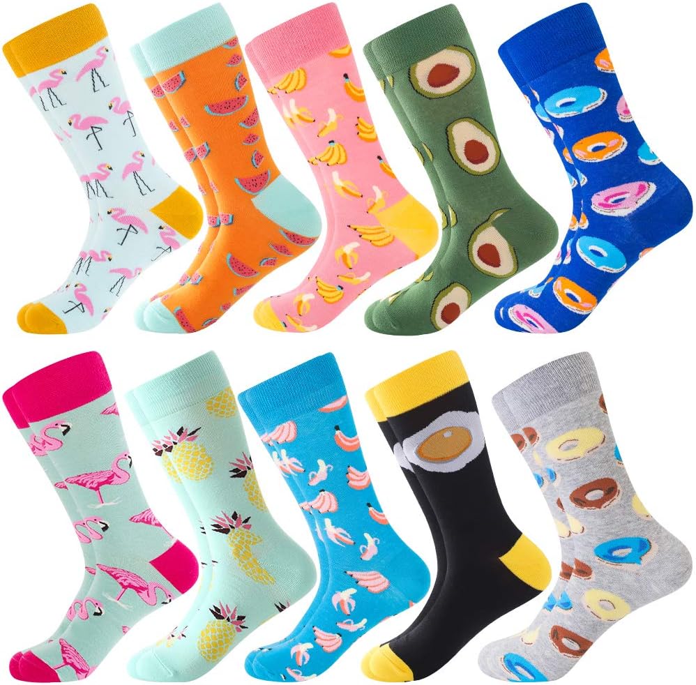 BONANGEL Fun Socks, Cool Cute Food Graphic Animal Novelty Crazy Funny Crew Dress...