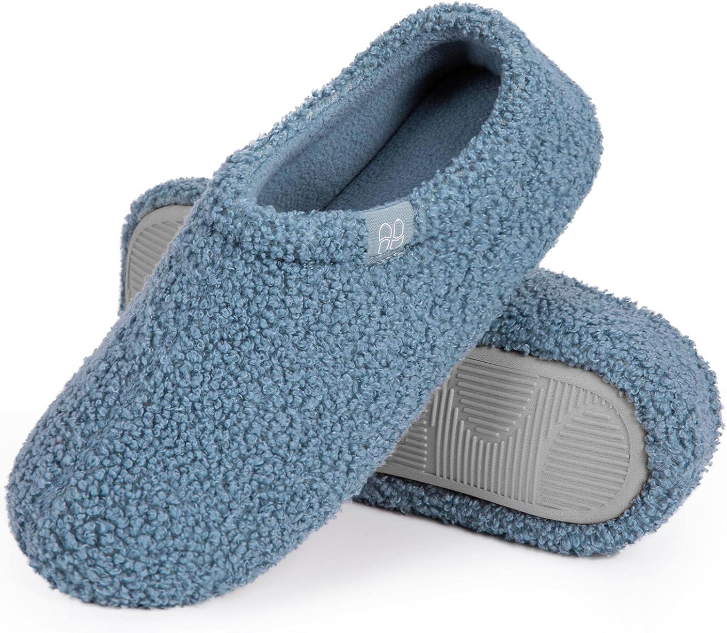 HomeTop Women's Fuzzy Curly Fur Memory Foam Loafer Slippers with Polar Fleece Li...