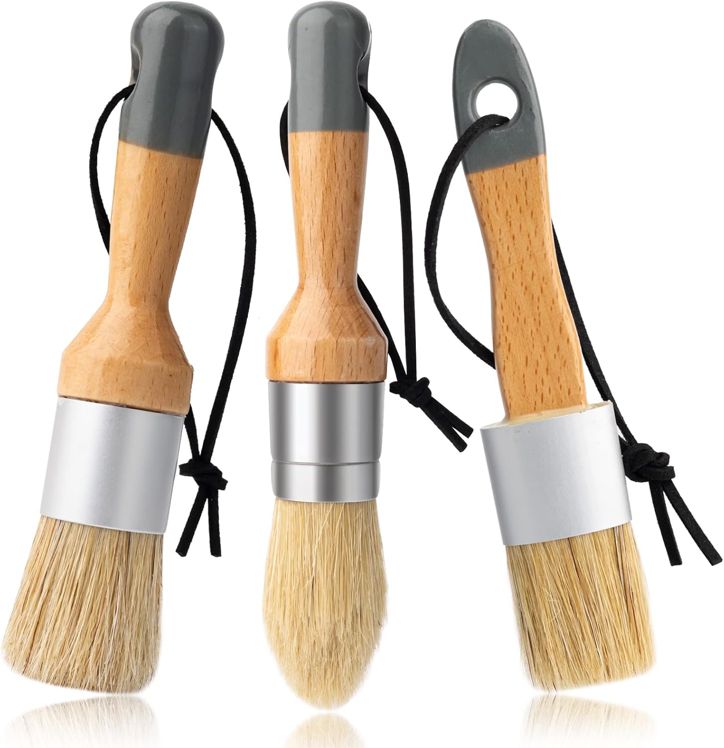 Mister Rui Chalk Wax Paint Brush, 3pcs, Chalk Paint Brushes for Furniture, Small...