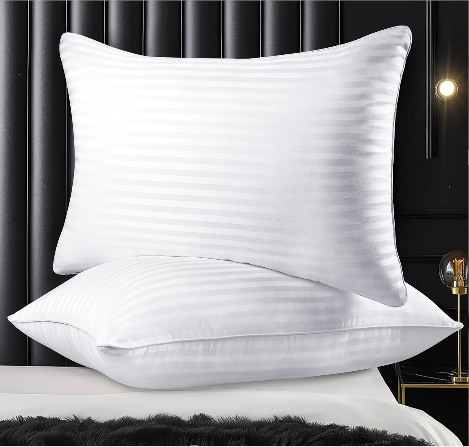 Pillows Queen Size Set of 2, Hotel Collection Bed Pillows for Sleeping, Gusseted...