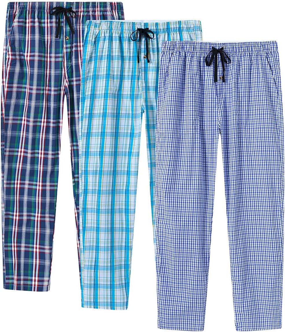 MoFiz Men's Pajama Bottom Pants Sleepwear Lounging Relaxed House PJS Pants with...