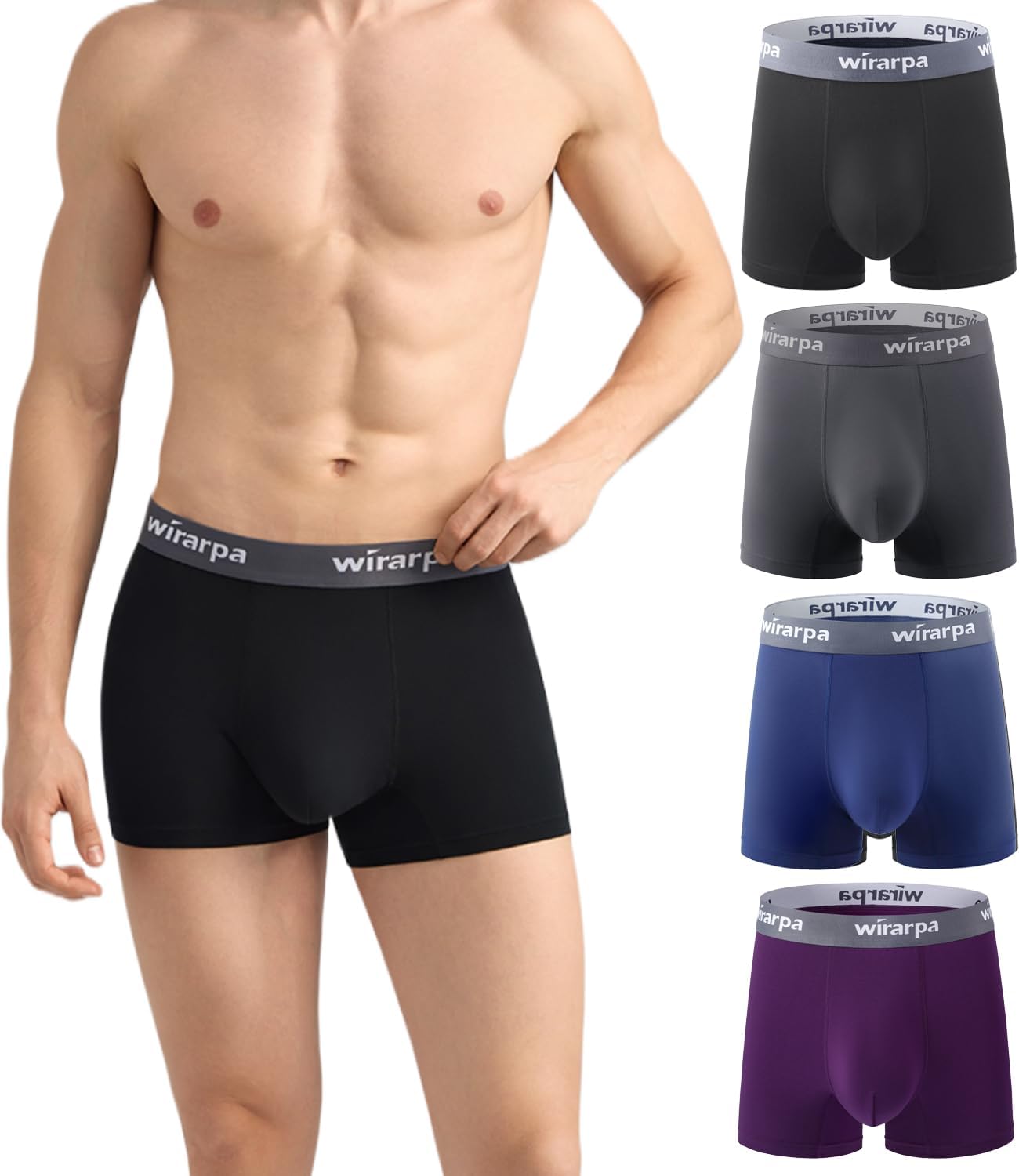 wirarpa Men's Underwear Trunks Micro Modal Boxer Shorts Soft Comfortable Underpa...