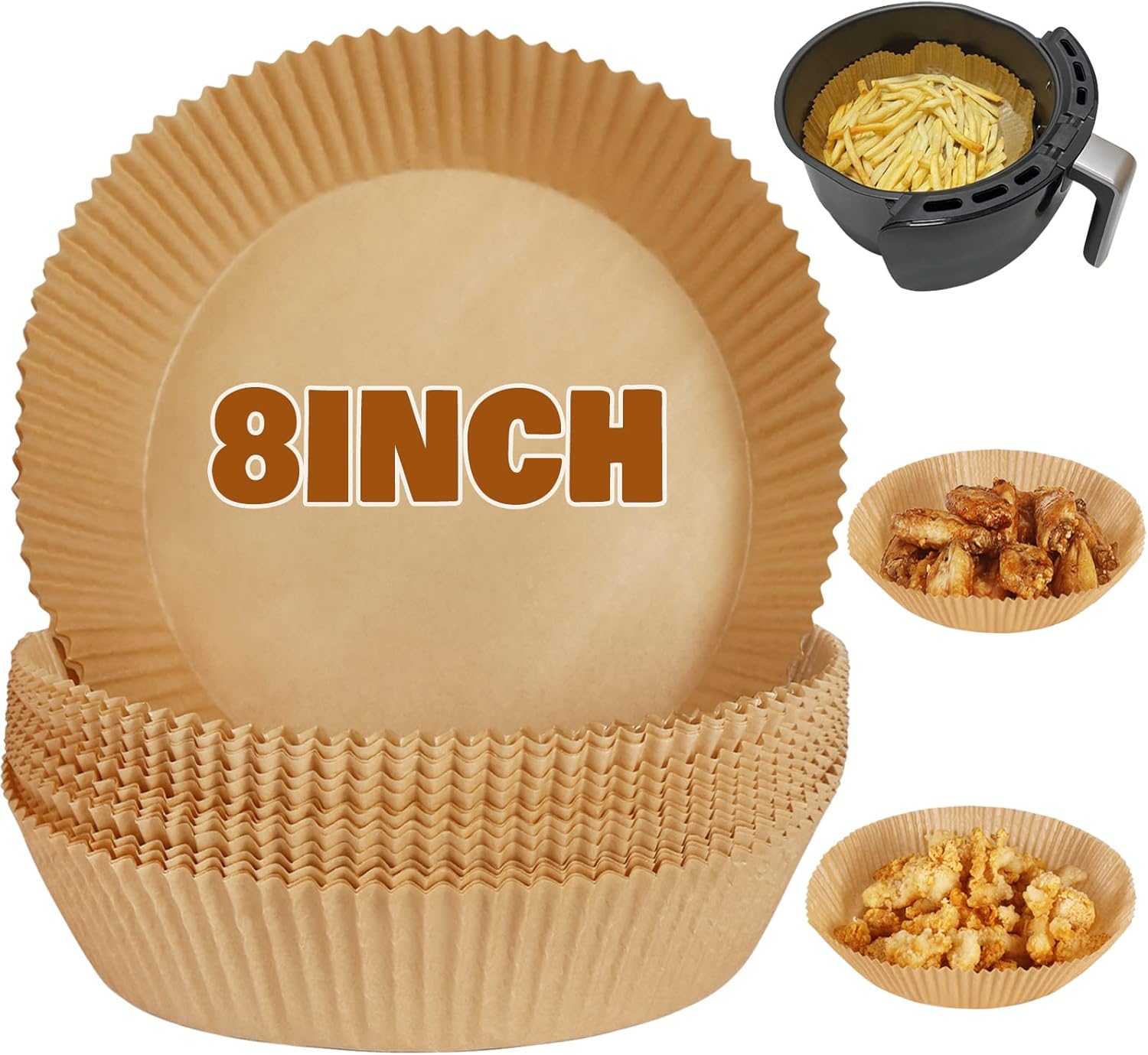 YQL Parchment Paper Liners, 8 Inch Disposable Round 50pcs Non Stick Greaseproof...