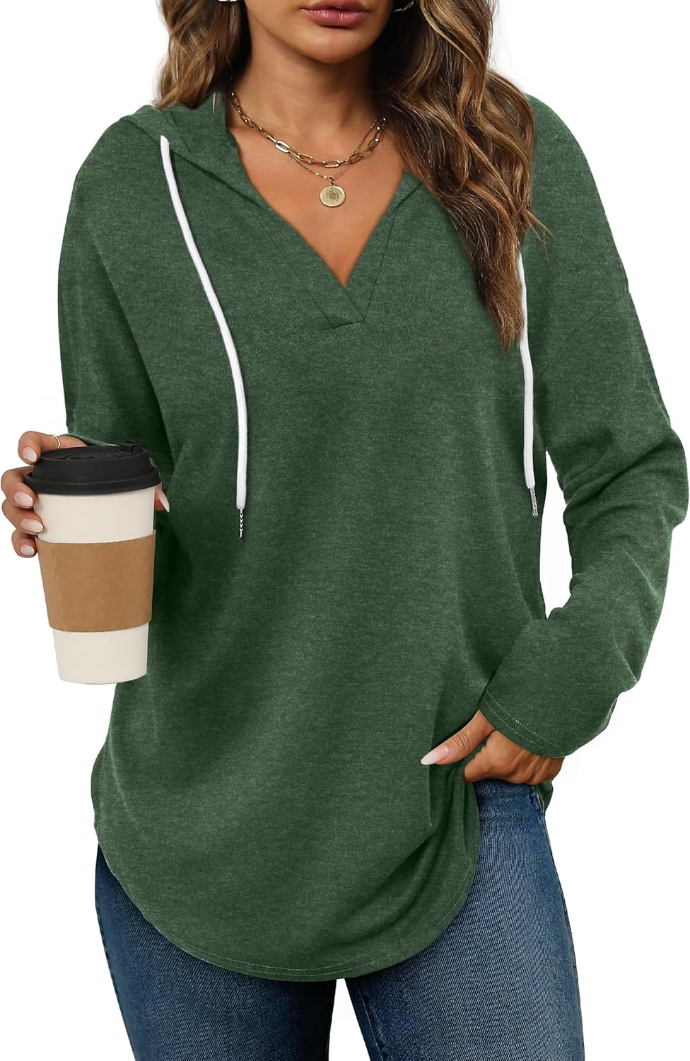 Bofell Womens Fashion Tops Hoodies for Women Pullover Oversized Sweatshirts Long...