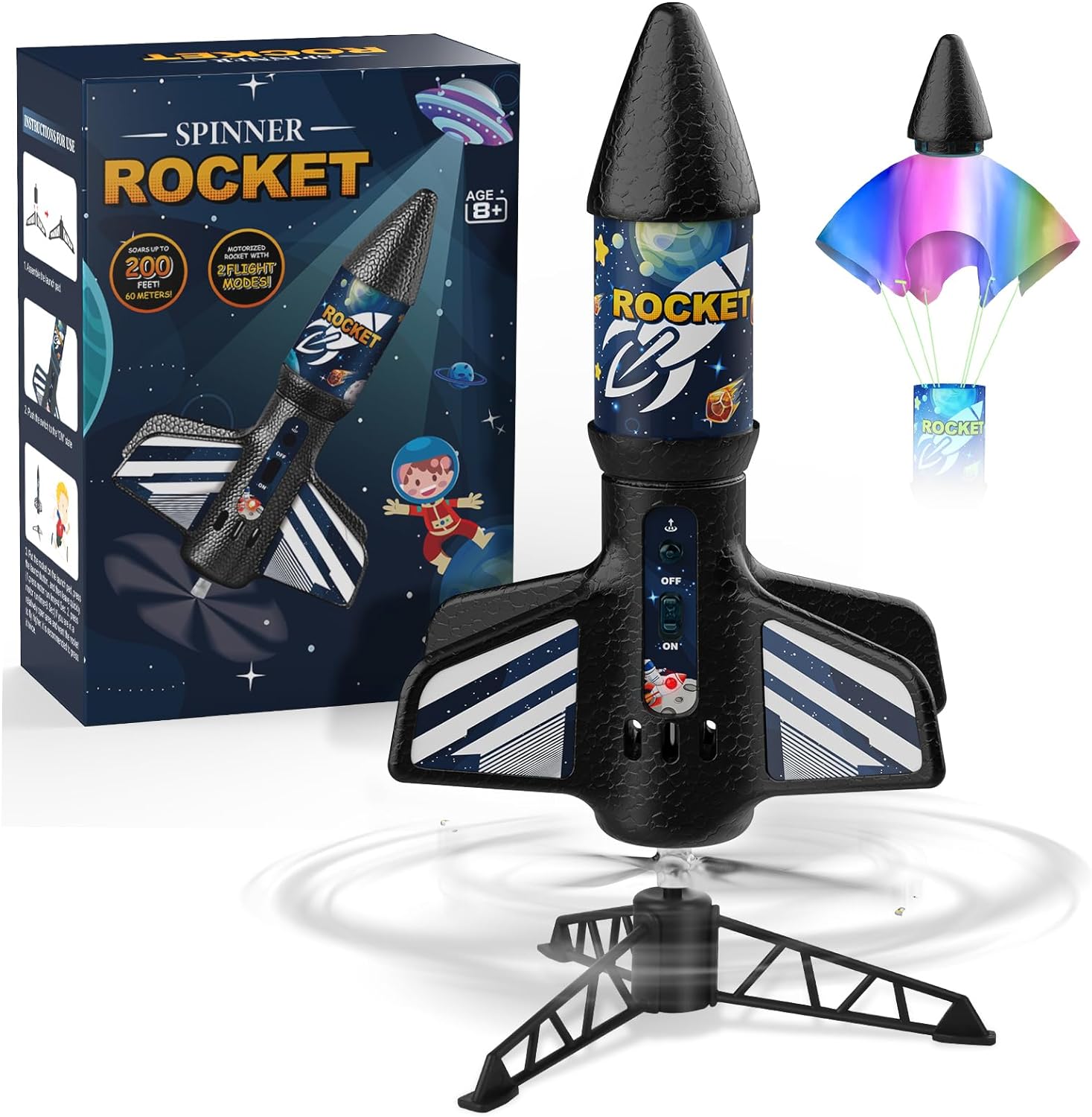 Rocket Launcher for Kids, Self Launching Motorized...