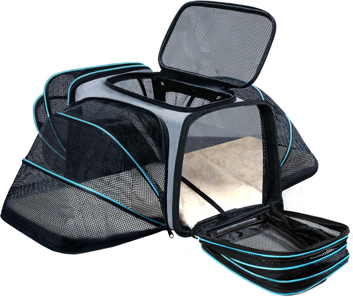 Cat/Dog Airline Approved Expandable Pet Carrier for Small Pets - Removable Pad,...